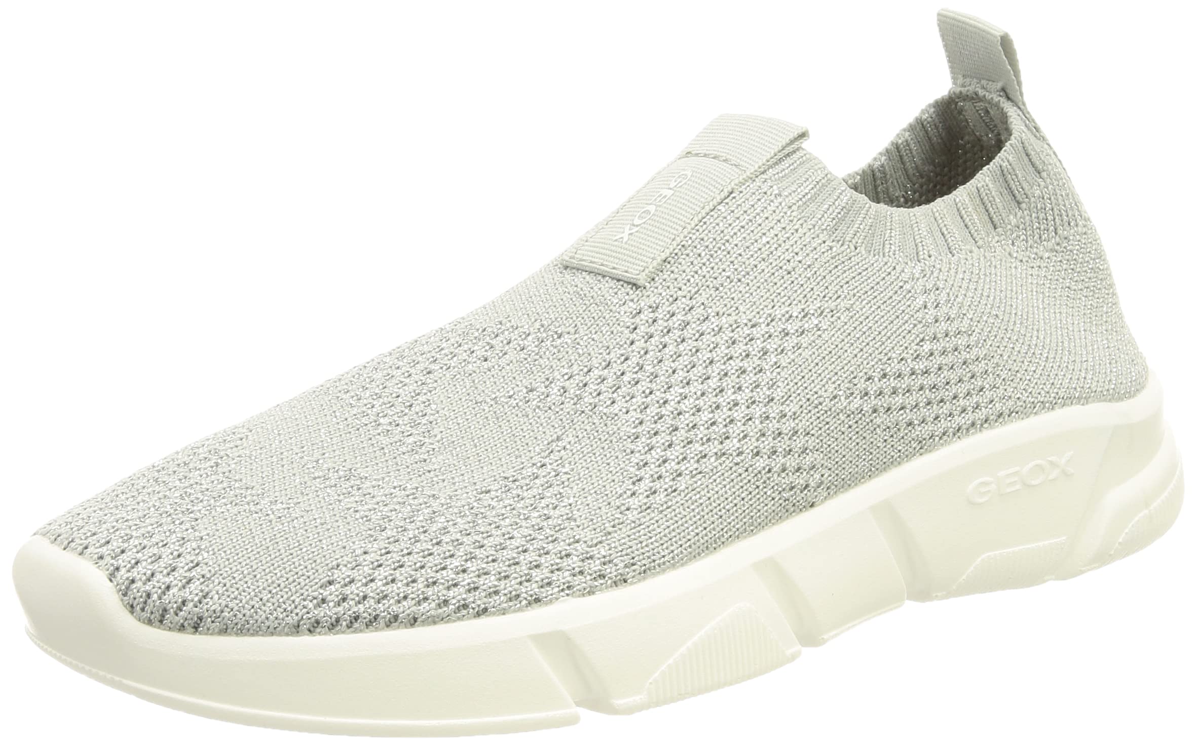 Geox Girls J Aril Sneakers, Silver, 11.5 UK Child