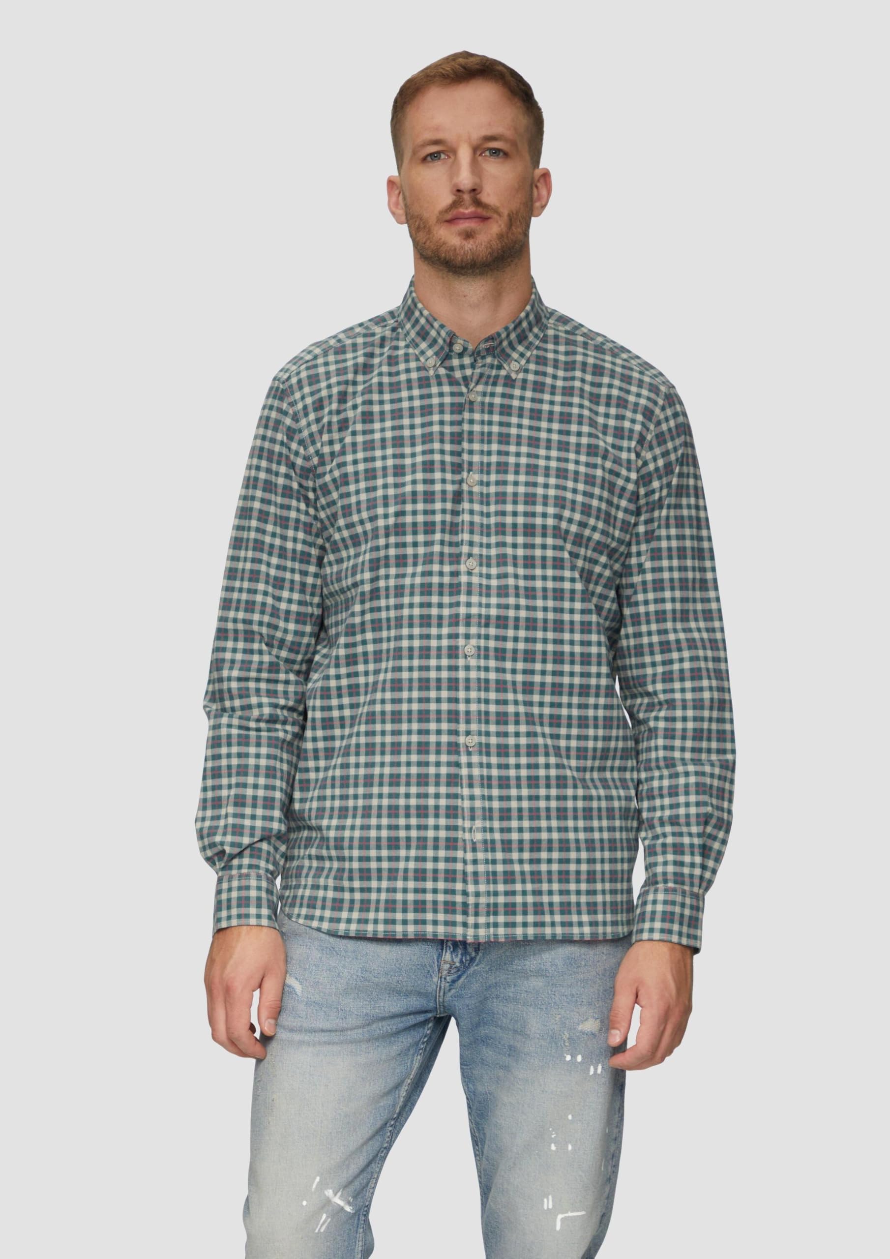 s.Oliver Regular Fit: Hemd aus Baumwollstretch mit Button-Down-Kragen