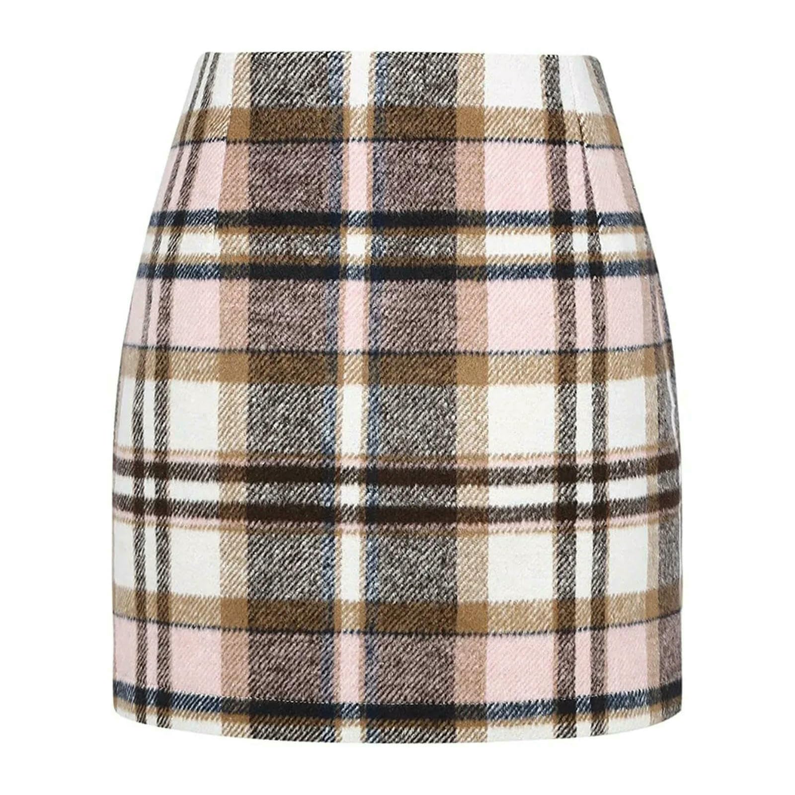 Langer Rock Damen Plaid Halb Länge Frauen A-line High Taille Min Kleid Enge Einbruster Cordrock-Rock-schwarz-XXL