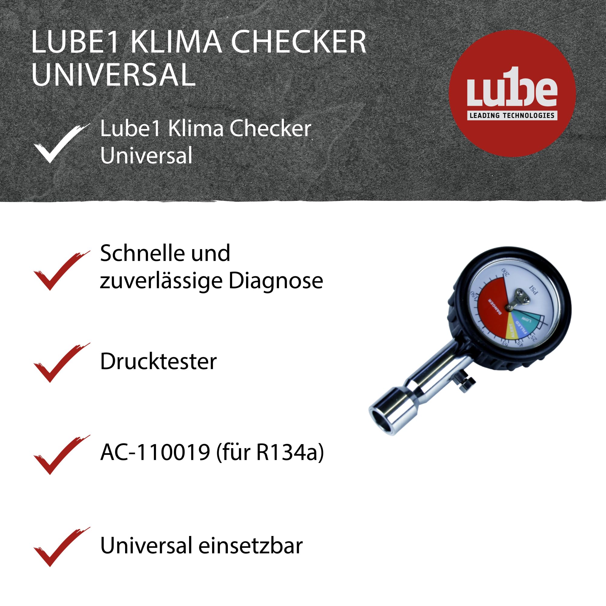 Klima Checker Universal R-1234yf Messgerät – Druckmessgerät Für Ansaugdruck An Fahrzeug-Klimaanlagen
