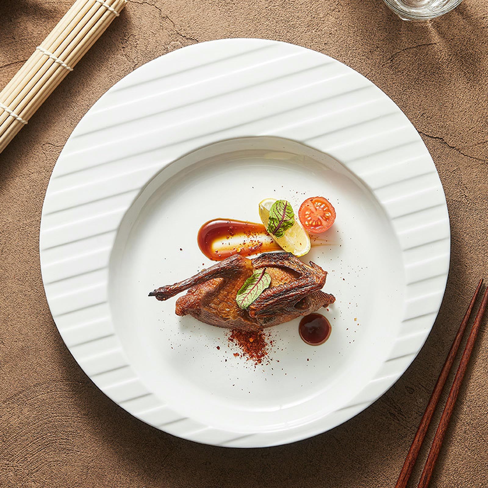 Plato de pasta italiana Ceramic Line, plato redondo mediano para restaurante de hotel, 30,5 cm