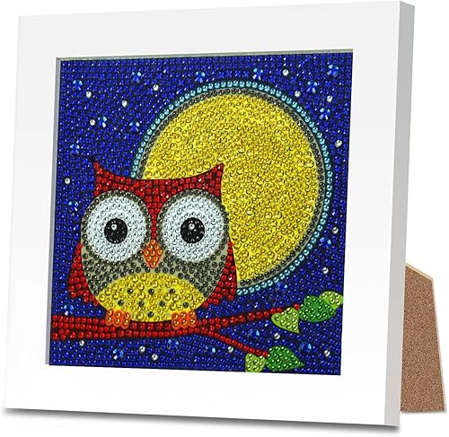 ParNarZar Kit de pintura de diamante 3D fácil para niños, kit de manualidades de arte para principiantes para niñas con marco de 6 x 6 pulgadas