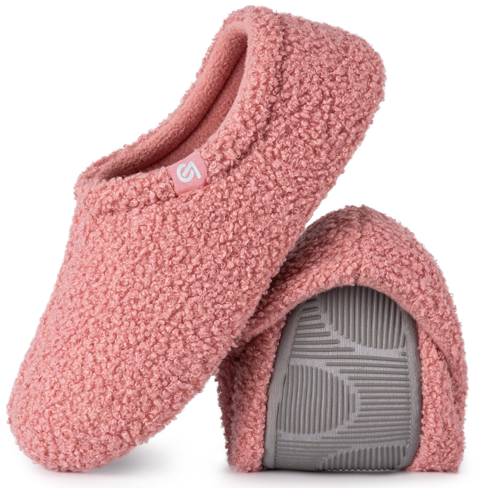 VeraCosy Damen Memory Foam Filz Hausschuhe Geschlossener Ferse Pantoffeln Mit Polarvlies-Futter
