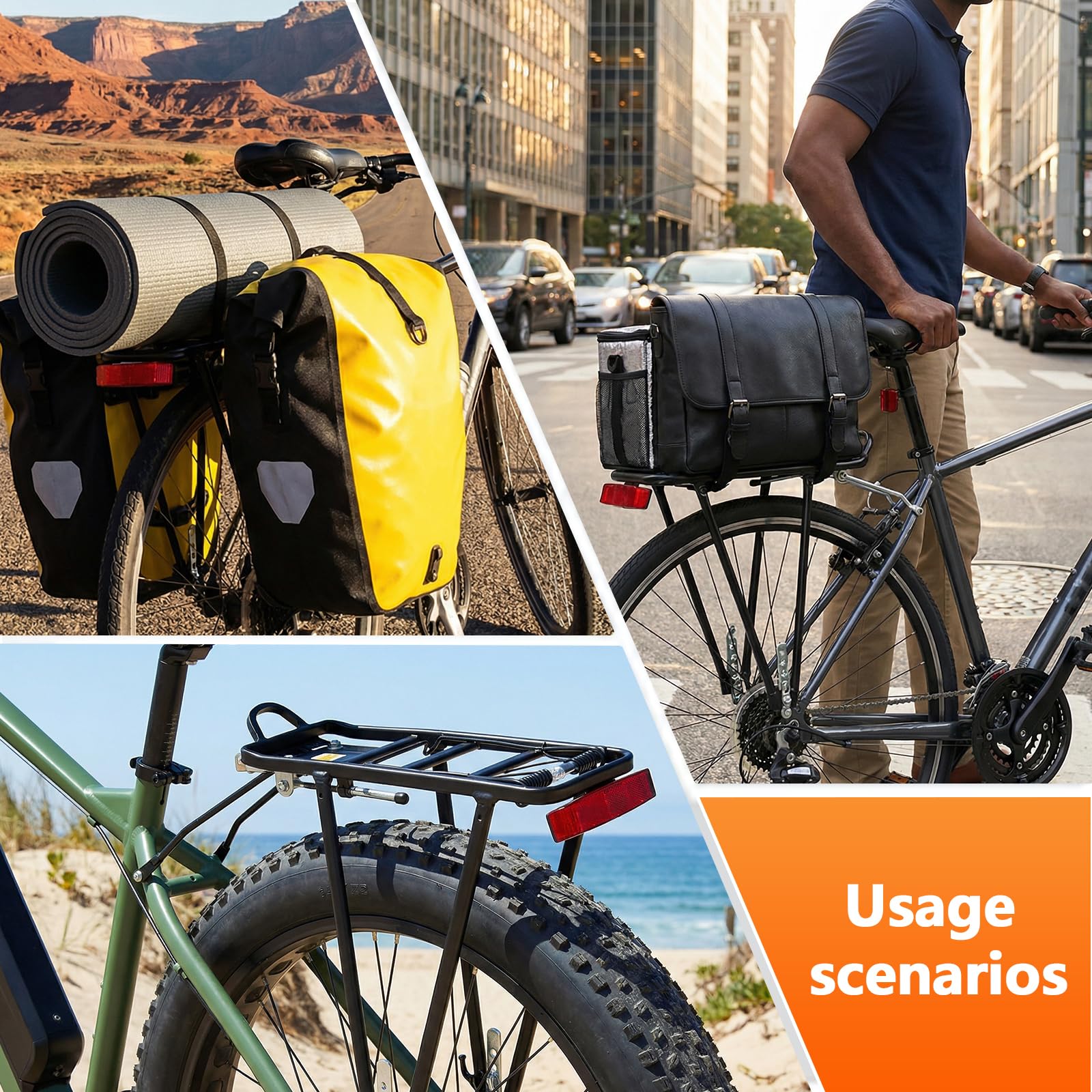 Universal Fahrradgepäckträger Verstellbar für 26-29 Zoll, Fahrrad Gepäckträger Hinten, Aluminiumlegierung Mountainbike Gepäckträger, Touring Gepäckträger Bis Maximal 75 kg, für MTB, Rennrad