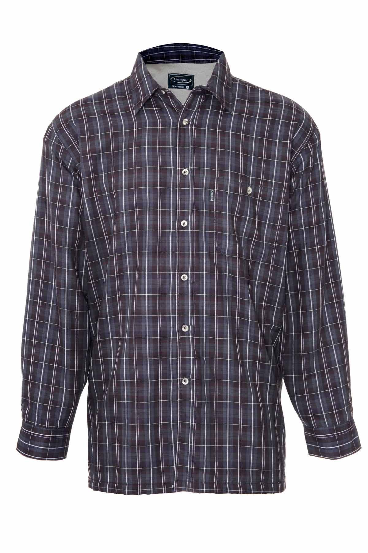 ChampionMens Sherborne Warm Micro Fleece Lined Padded Check Winter Shirt