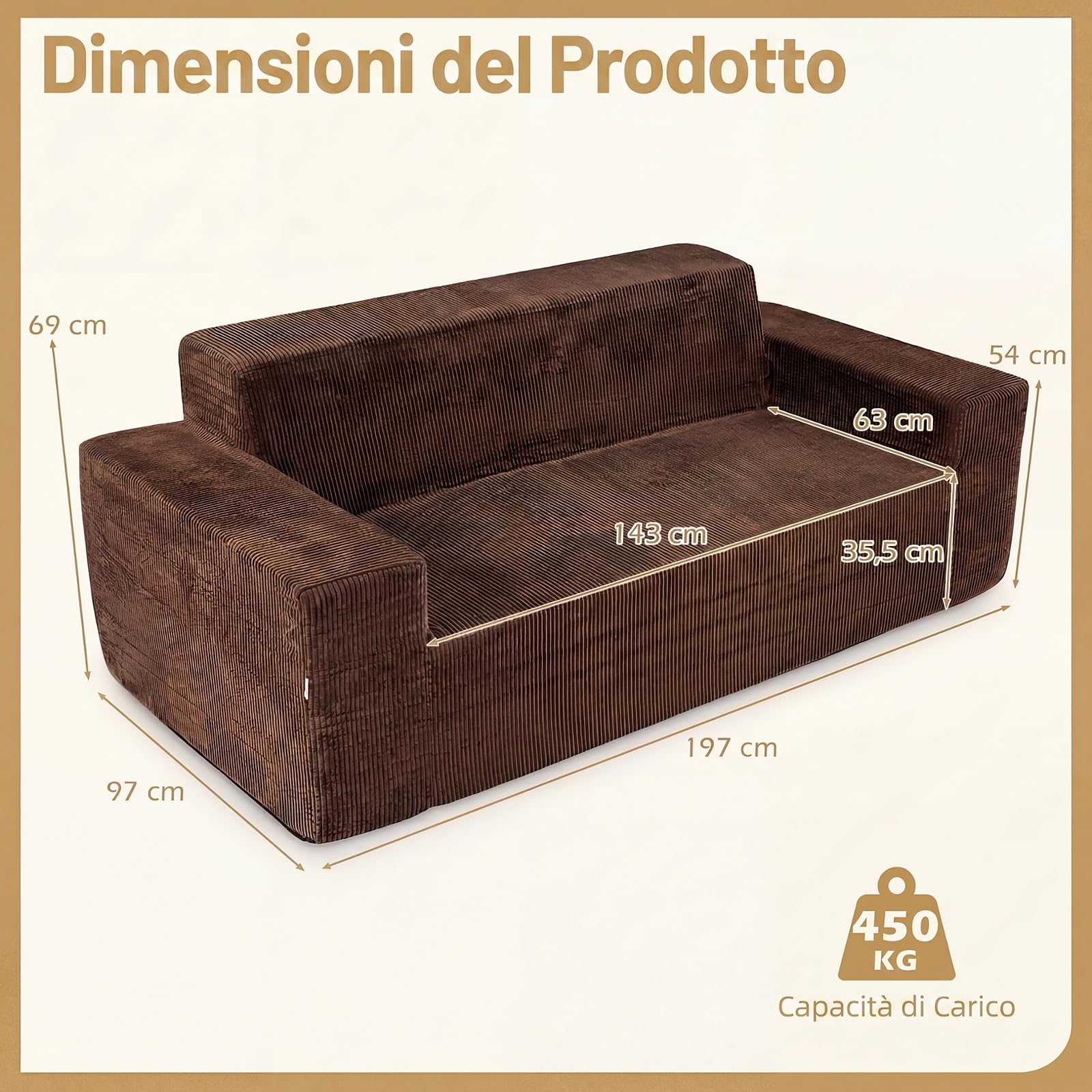 SOARS Divano Letto 3 Posti, Divano in Tessuto di Velluto Morbido con Comodi Braccioli, Rivestimento Sfoderabile e Lavabile, Base Antiscivolo, per Soggiorno, Camera da Letto, senza Installazione