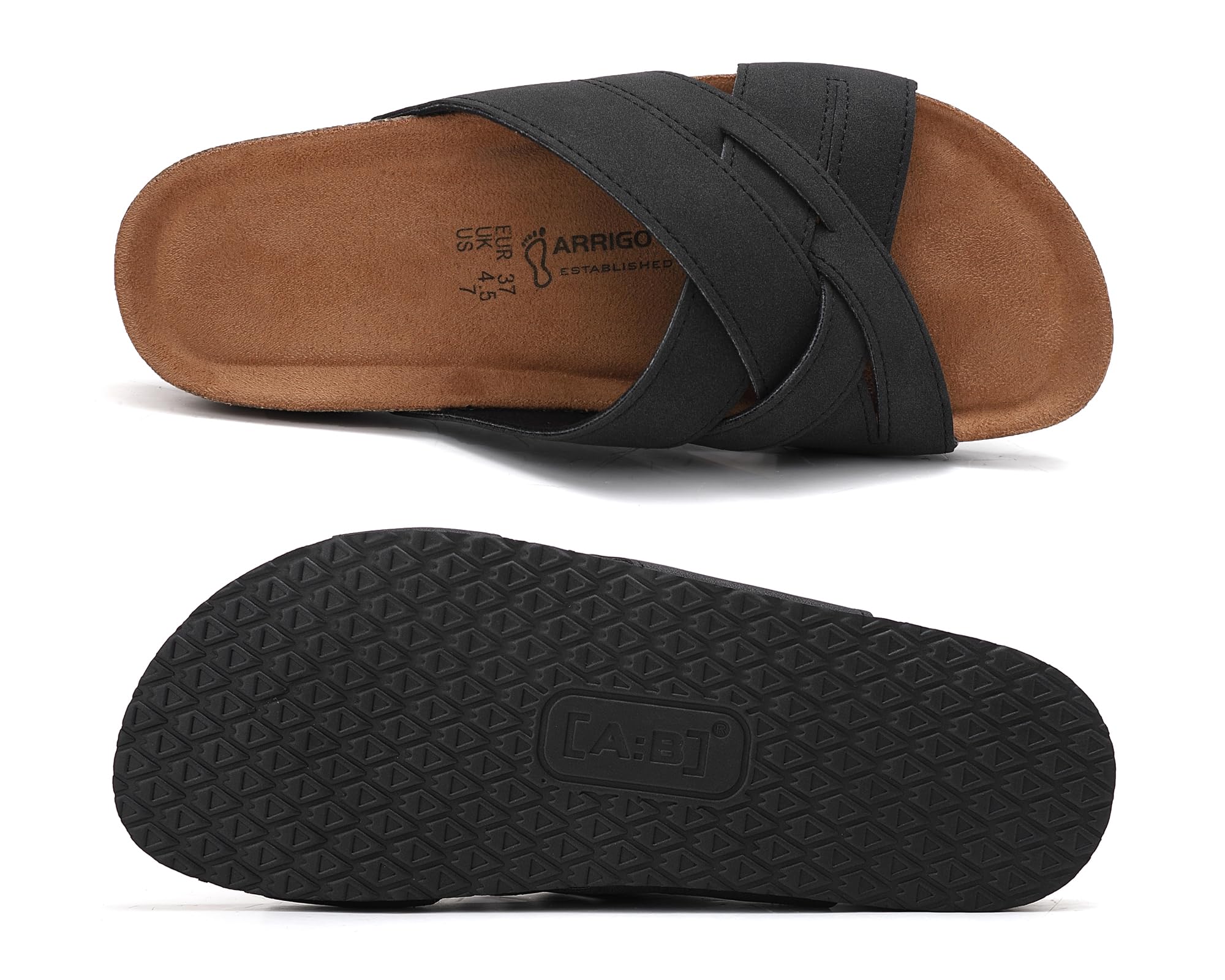 ARRIGO BELLO Mules Femmes Confortable Cuir Sandales Mode Antidérapant Chausson Arch Support D’été Plein Air Pantoufles Taille 36-41