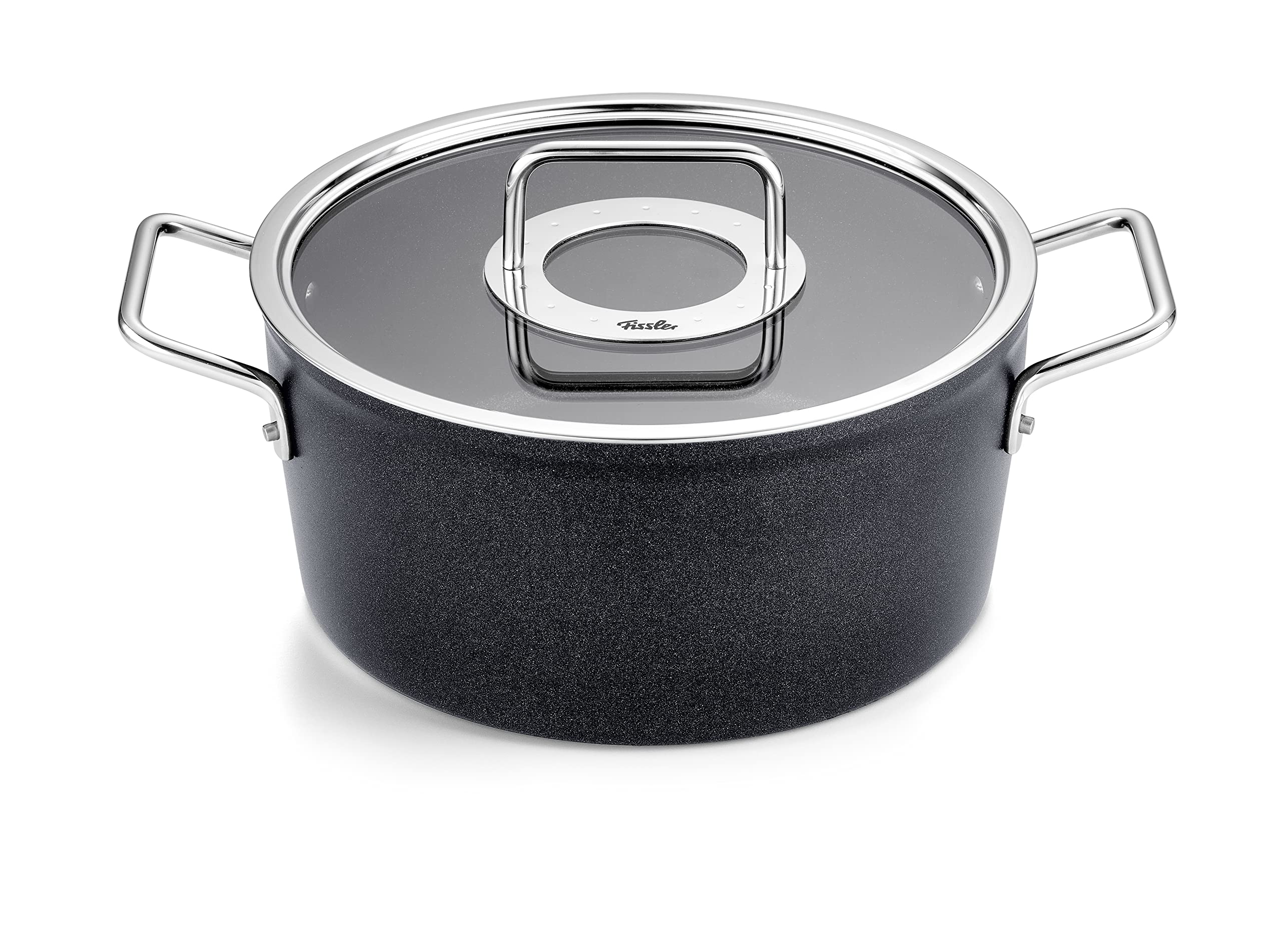 Fissler Adamant/Aluminium Saucepan (Diameter 24 cm, 4.9 L) Pots Coated with Glass Lid, Non-Stick - Induction