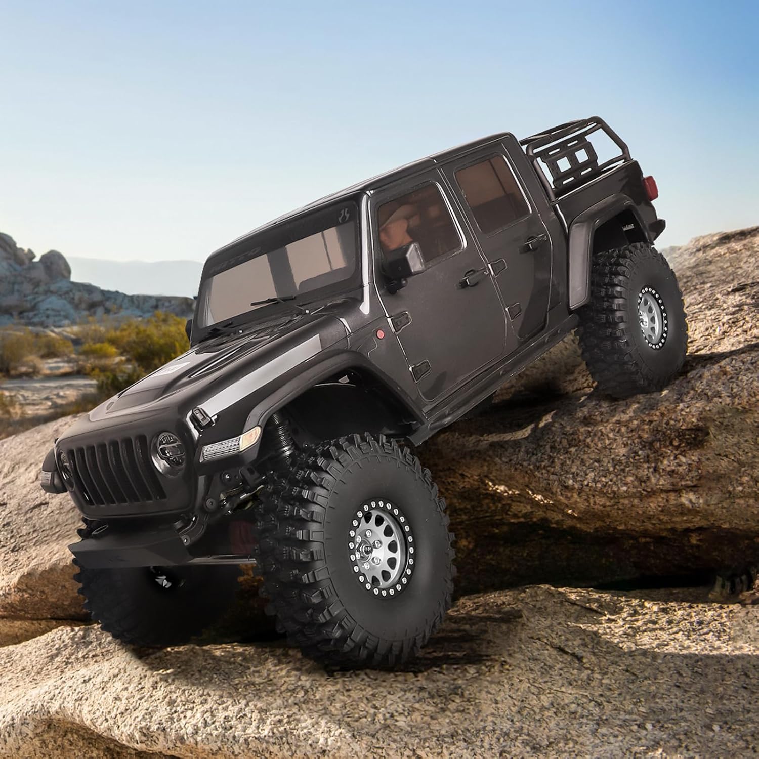 Aluminum 1.9 Beadlock Wheels and Tires for Traxxas TRX4 Axial SCX10 II III RR10 Wraith Redcat Gen 8 Gen 7 RC4WD 1/10 Scale RC Crawler Rocks Mud(Color 4)