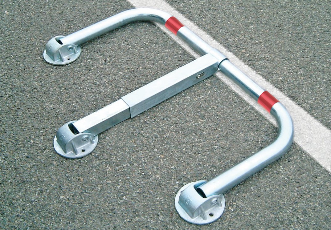 ATTAS ARS480 - Staffa per parcheggio, pieghevole, con serratura integrata, con chiave (cilindro profilato, PZ), blocco di blocco parcheggio