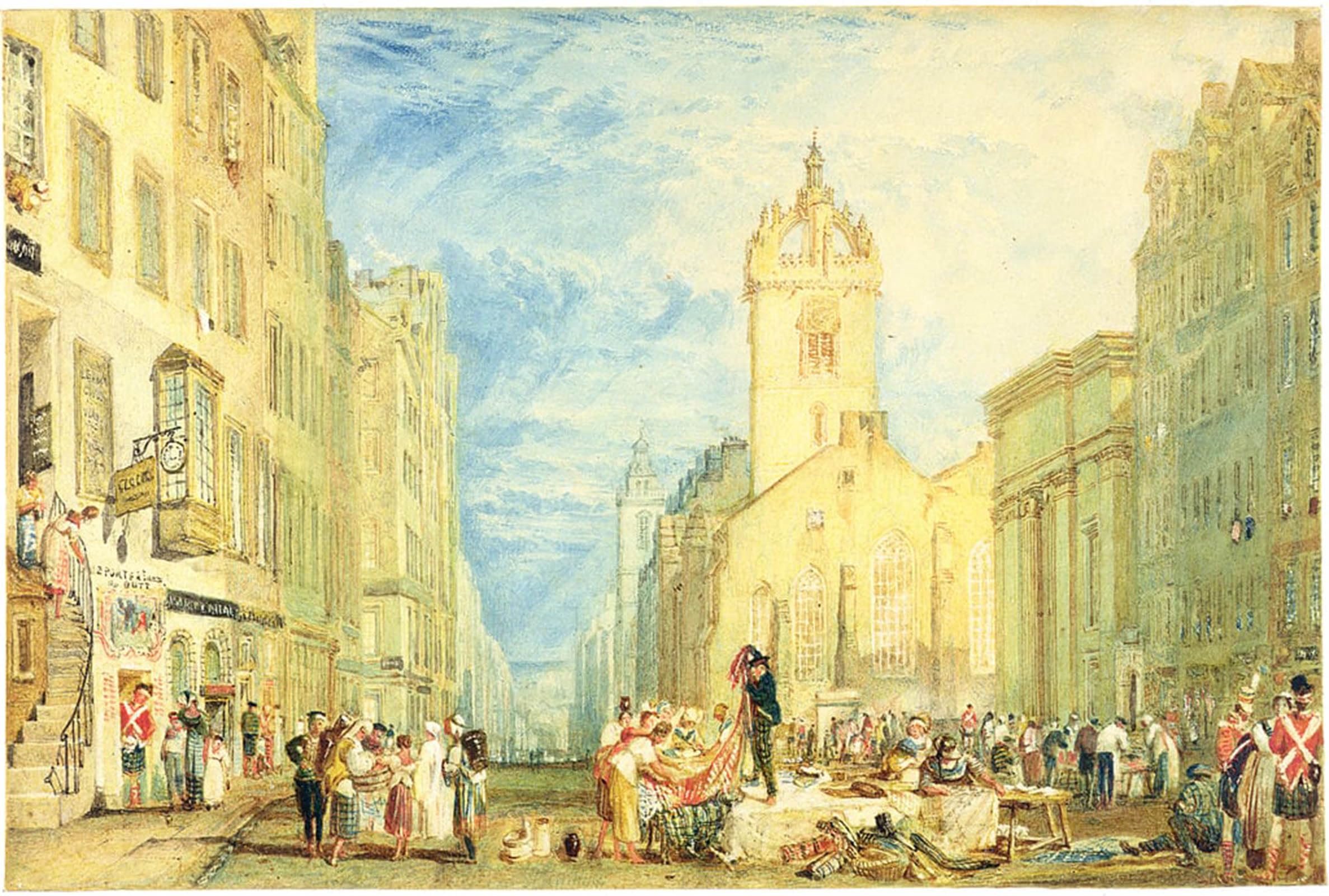 RZHRHJES Retro Picture Portrait Oil Painting Modern Wall Artwork High Street Edinburgh by Mallord William Turner Canvas Poster for Office Decor 60x90cm