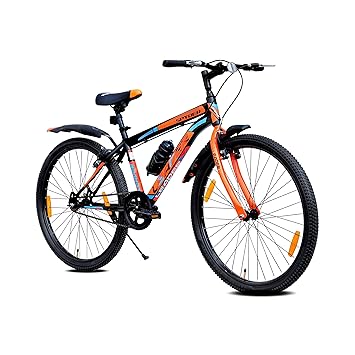 Leader Spyder 27.5T MTB Cycle/Bike Single Speed with Complete Accessories for Men - Matt Black/Orange Ideal for 15+ Years | Frame: 19 Inches