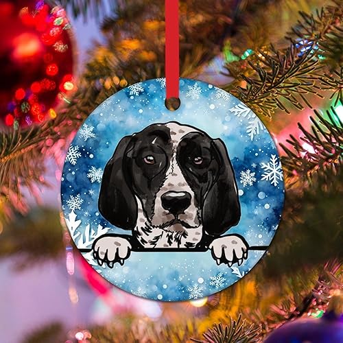 WoGuangis Adorno Adorno alemán de pelo corto de cerámica adorno de vacaciones decoración acuarela mirando perro mamá mascota árbol de Navidad