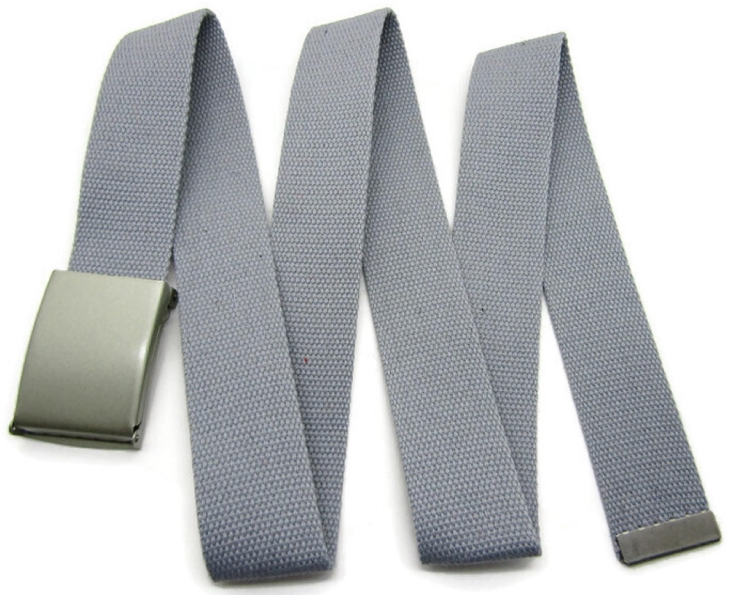Theglovehut Unisex Light Grey Cotton Canvas Webbing Belt Buckle (, Small 32")