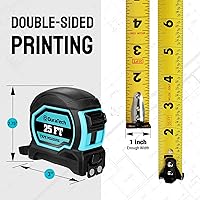 Vista 5 de DURATECH Magnetic Tape Measure 25FT with Fractions 1/8, Retractable Measuring Tape, Easy to Read Both Side Measurement Tape, Magnetic Hook and Shock