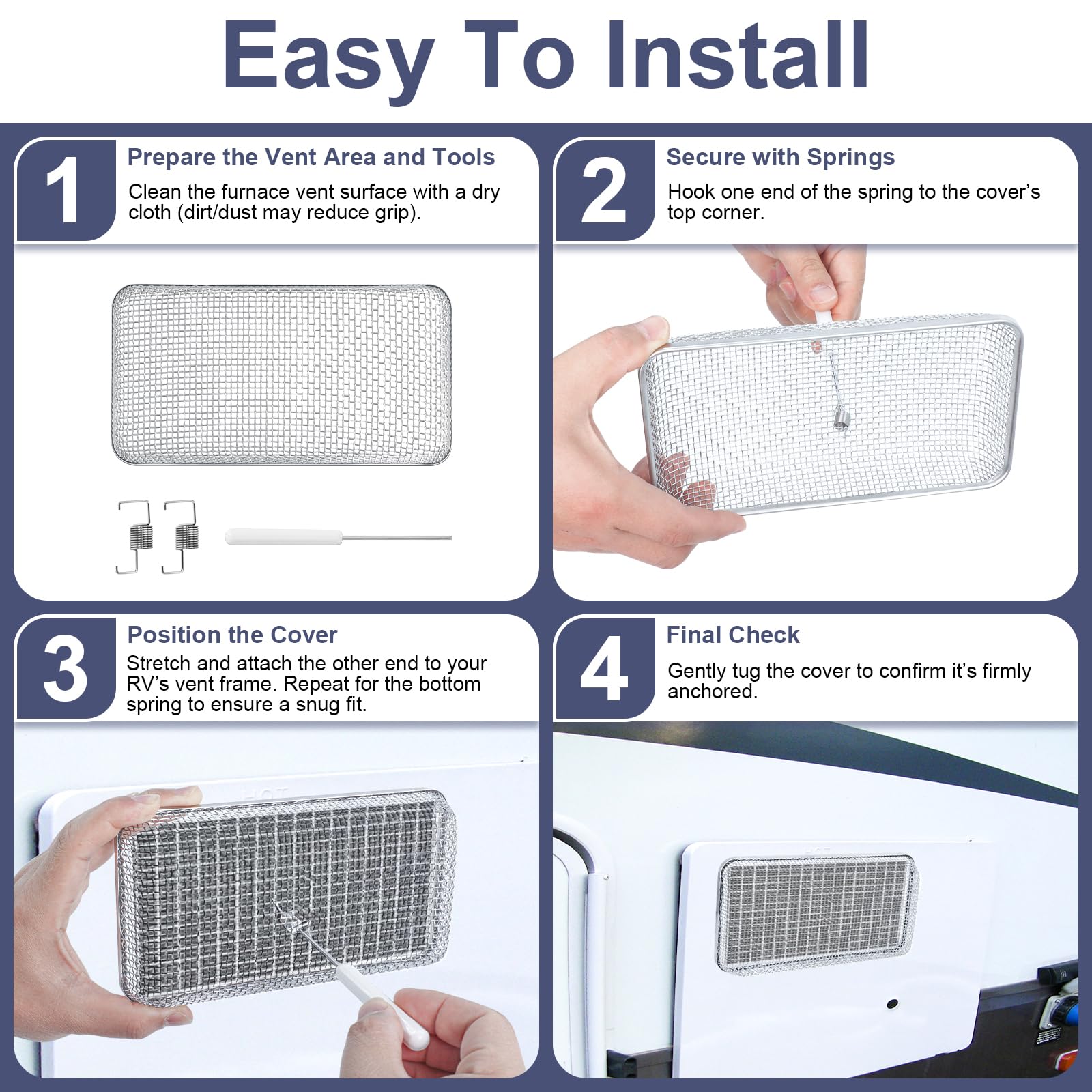 Snapklik.com : RV Furnace Vent Cover,Flying Insect Bug Cover,Stainless ...