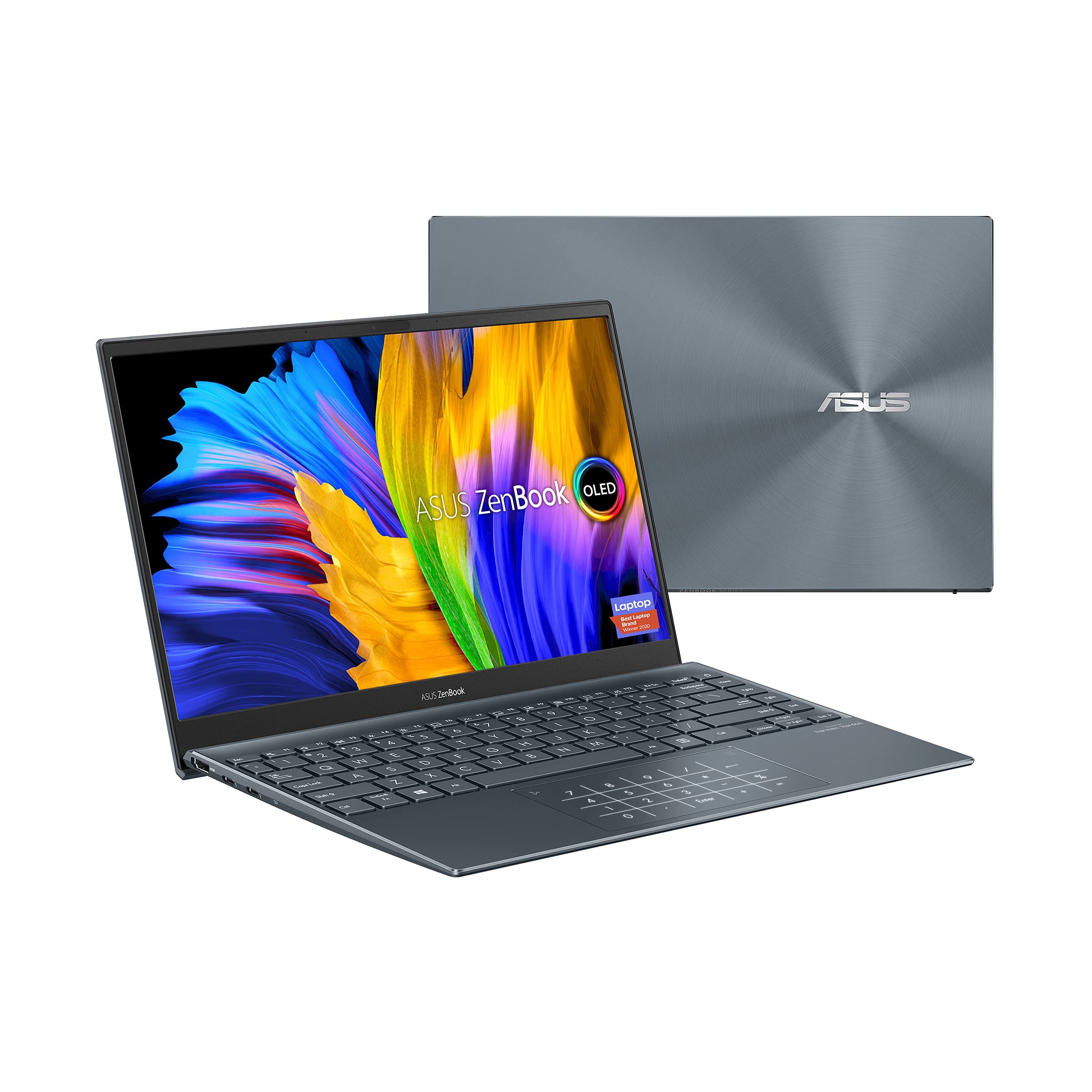 ASUS ZenBook 13 Ultra-Slim Laptop, OLED FHD Display, Intel Core i7-1165G7, 8GB LPDDR4X RAM, 512GB SSD, Thunderbolt 4, Wi-Fi 6, Windows 11, Pine Grey (Renewed)