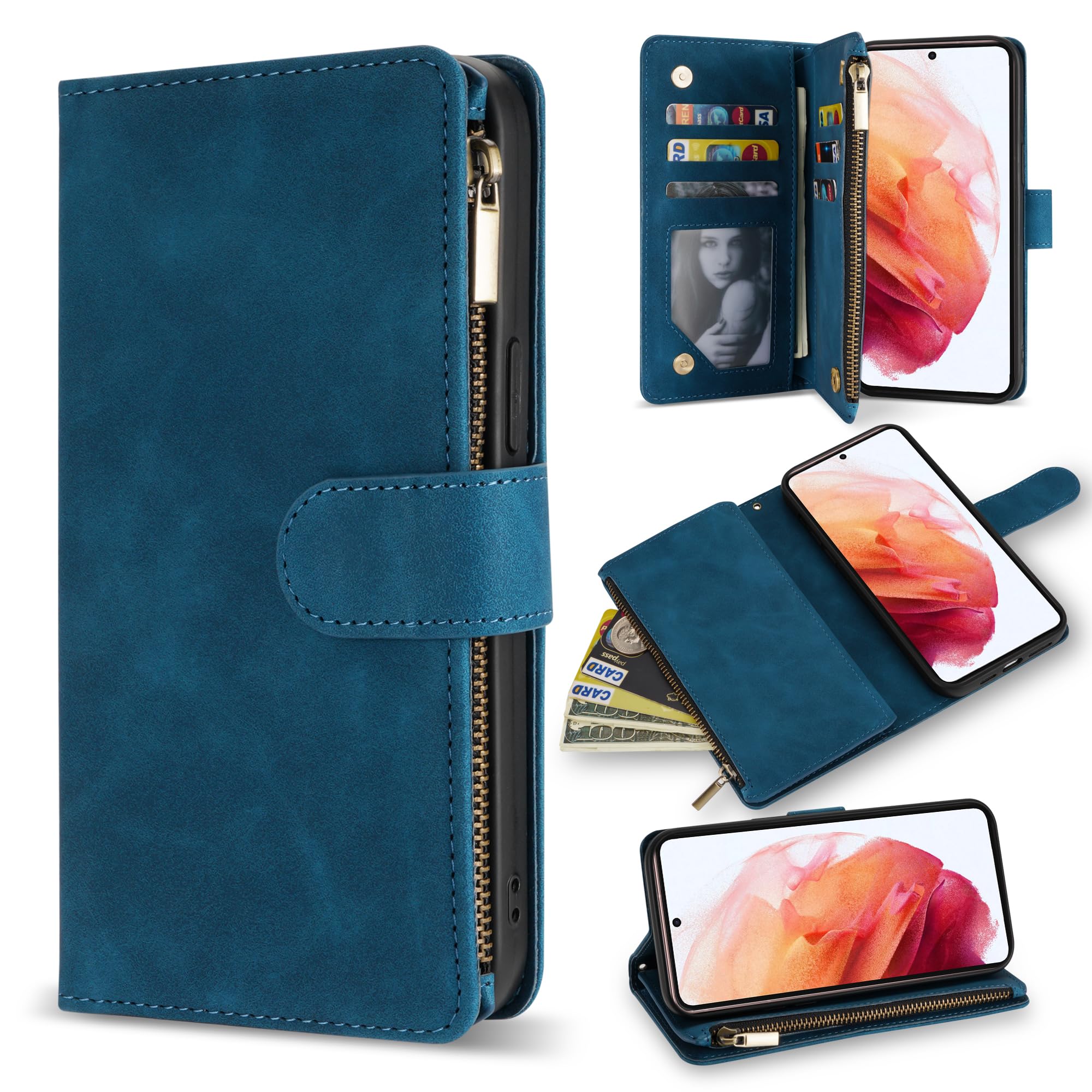 Amazon.com: ZZXX for Samsung Galaxy S21 Wallet Case with Card Slot