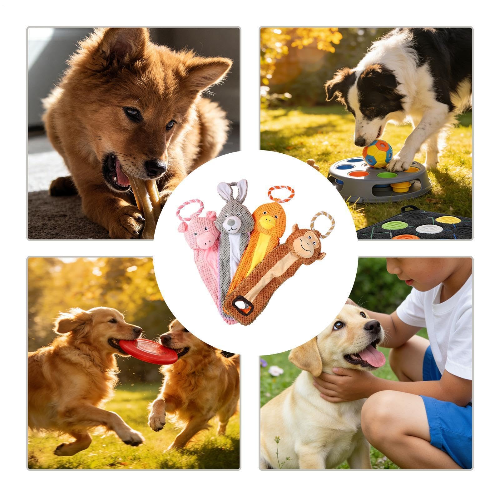 Juguetes chirriantes para perros Juego interactivo chirriante resistente de | Mordedores caninos Para entrenamiento, aburrimiento, hogar, viaje, coche, interior y exterior