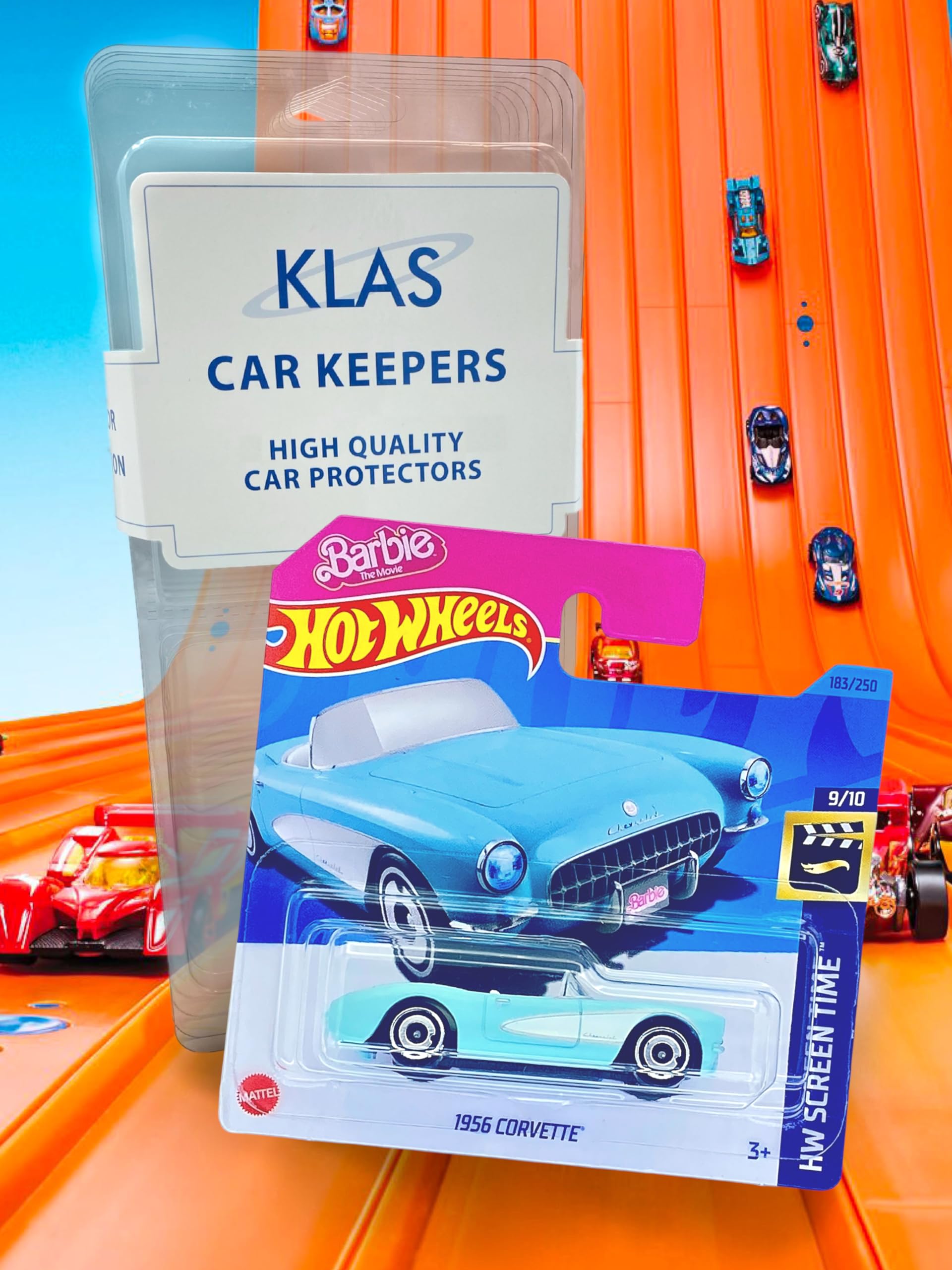 Hot Wheels - 1956 Corvette - HW Screen Time 9/10 - HKK87 - Short Card - Barbie The Movie - Mattel 2023