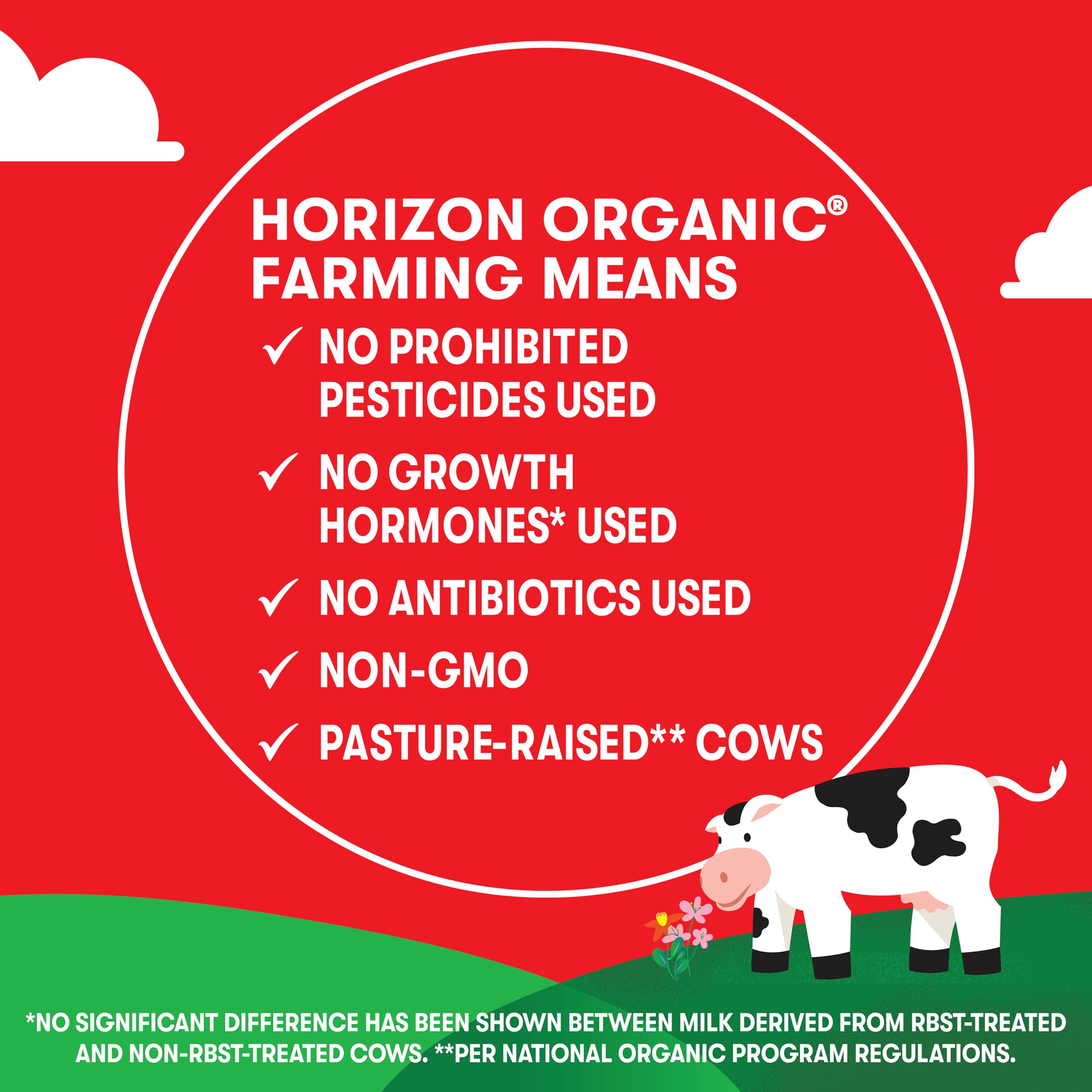 Horizon Organic DHA Omega-3 Milk, DHA Whole Milk, 64 fl oz Half Gallon Carton