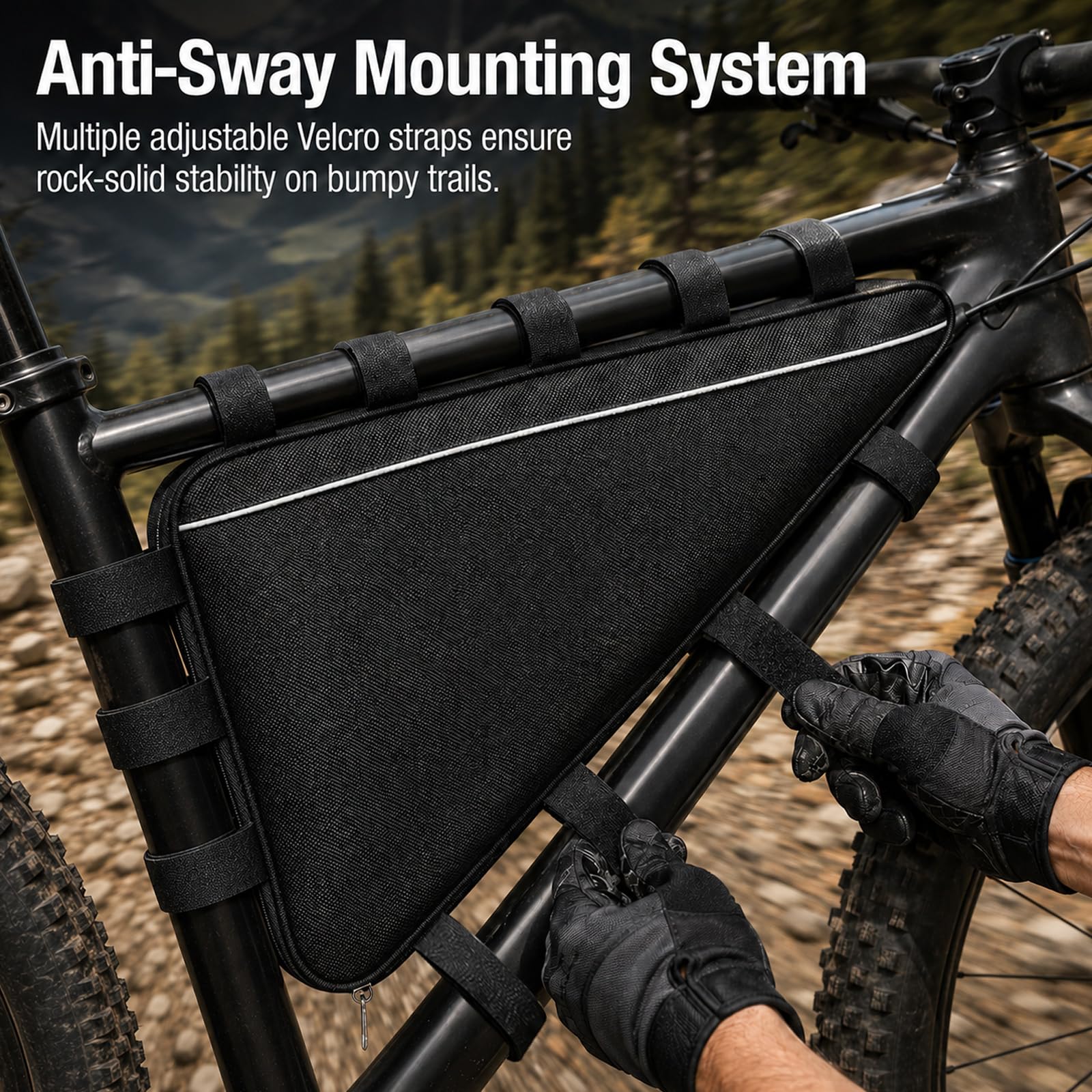 HEMOTON Borsa triangolare per bicicletta, scooter elettrico e mountain bike, borsa portaoggetti triangolare per batteria Ebike, custodia impermeabile per manubrio anteriore per telefono, contanti