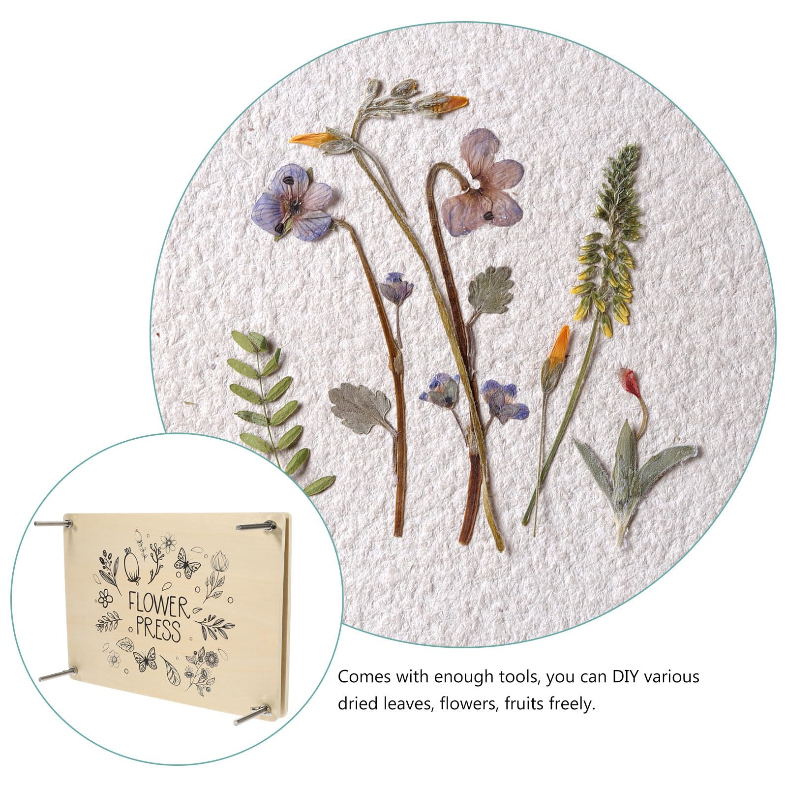 YARNOW Kit Pressa per Fiori in Legno per Foglie e Frutta Secca
