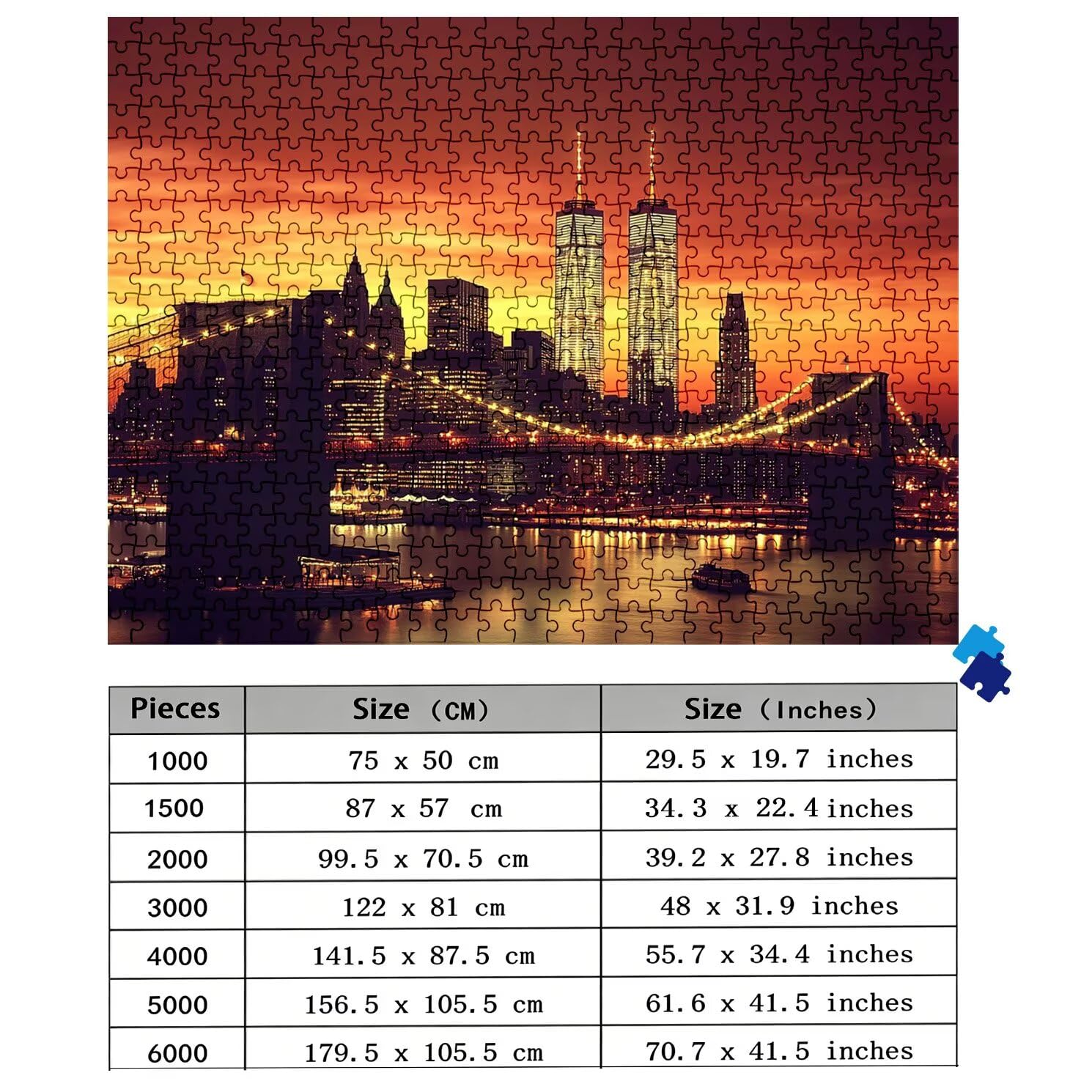 Puzzle 6000 elementów dla dorosłych, architektura most puzzle trudne i kolorowe drewno, duża łamigłówka 179,5 x 105,5 cm, antystresowa gra z plakatem, dekoracja ścienna domu, prezent dla kobiet w0-363
