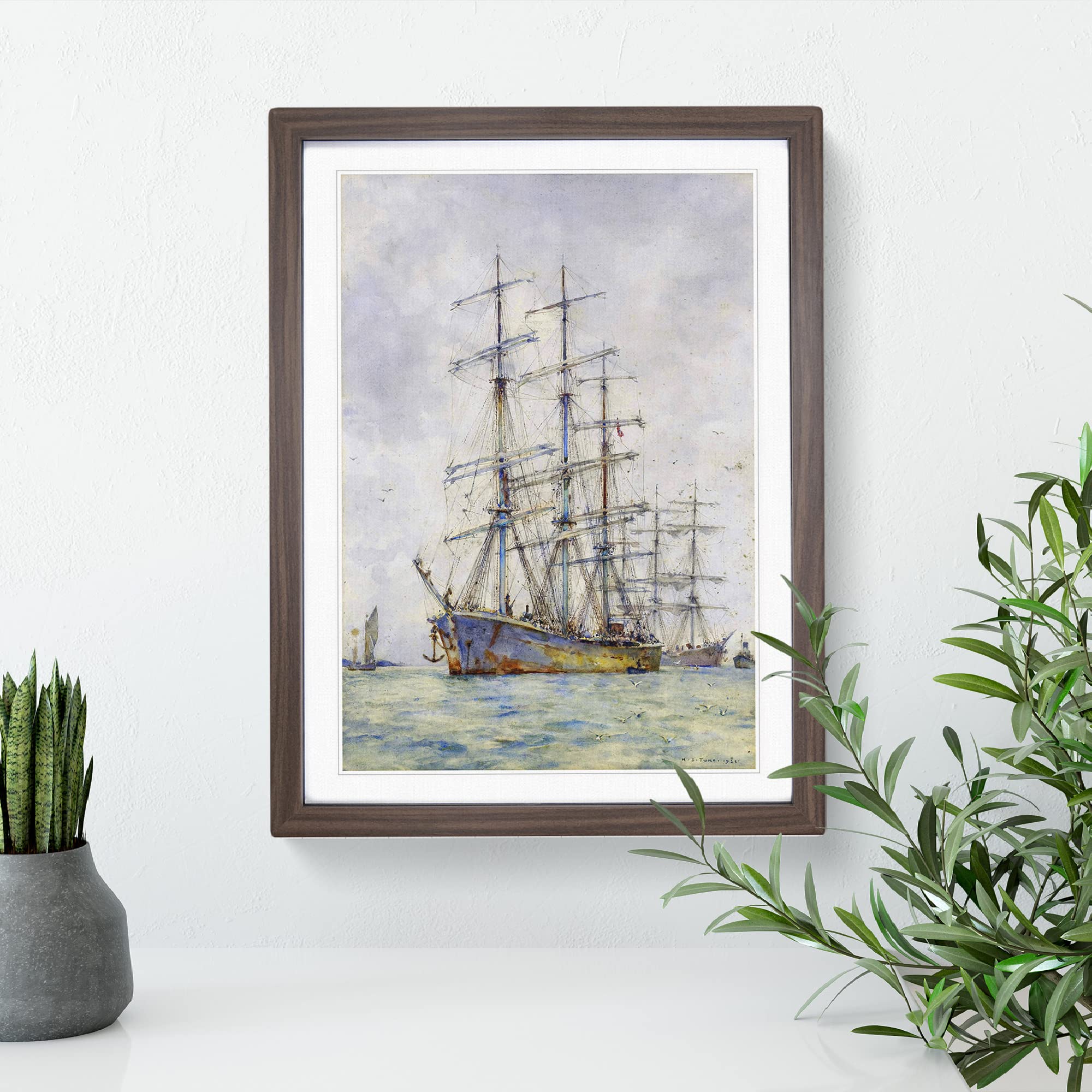 Windjammer Ship Vol.6 By Henry Scott Tuke Classic Painting Framed Wall Art Print - Image 2