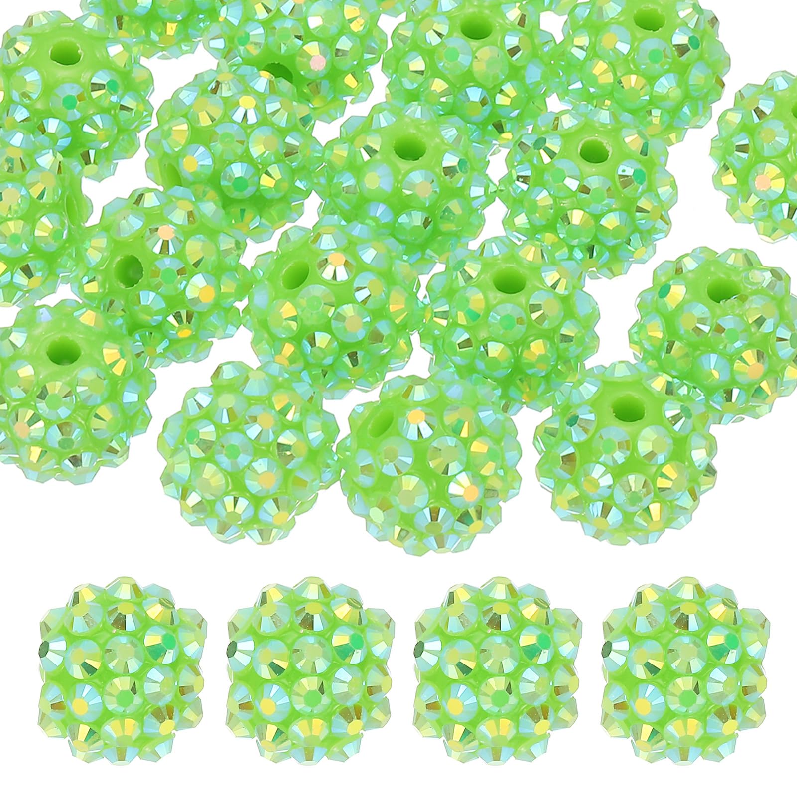 PATIKIL 14mm Resin Rhinestone Beads for Beadable Pen 20 Pack Ball Disco Sparkly Chunk Round Focal Bubblegum Beads for Jewelry Making Craft Necklace Chain Bracelets DIY