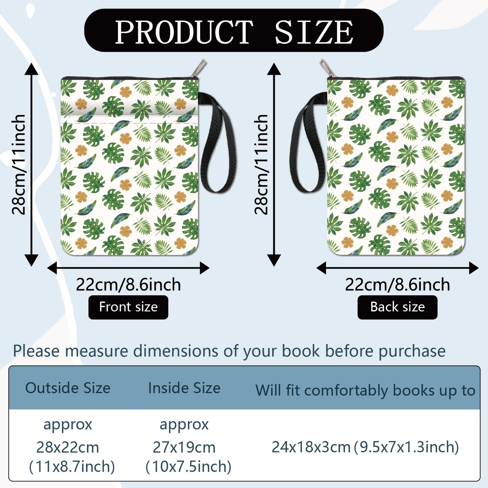 CRASPIRE Leaf Shaped Book Covers Flower Shaped Book Cover Paperback Book Protector Washable Fabric Book Cover with Zipper and Extra Pocket for Lovers - Image 2