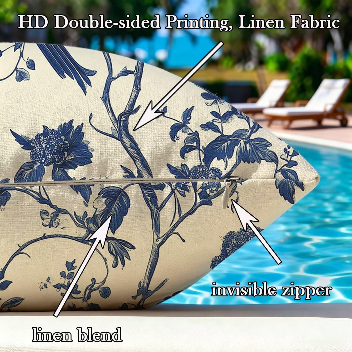 Cuscino Divano 75x75cm Set di 2, Retro uccello Velluto Cuscini per Divano