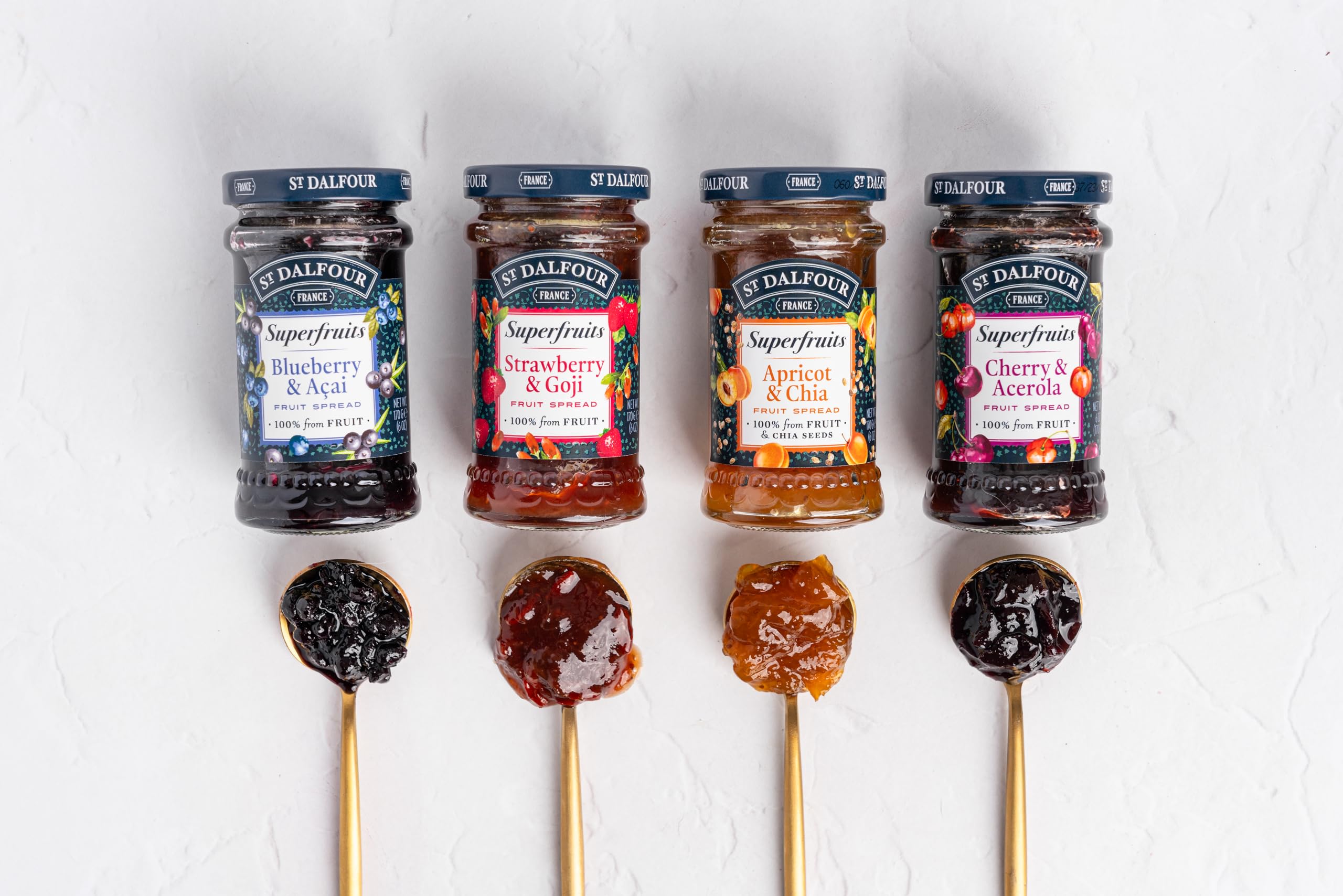 St Dalfour SUPERFRUITS ALBARICOQUE & CHIA | Fruta triturada | Mermelada natural 170gr | 100% fruta sin azúcares añadidos