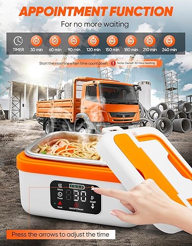 Miniatura 5 de Fiambrera eléctrica inalámbrica, calentador de alimentos autocalentable, fiambreras a batería con recipiente de 1 litro, lonchera térmica recargable