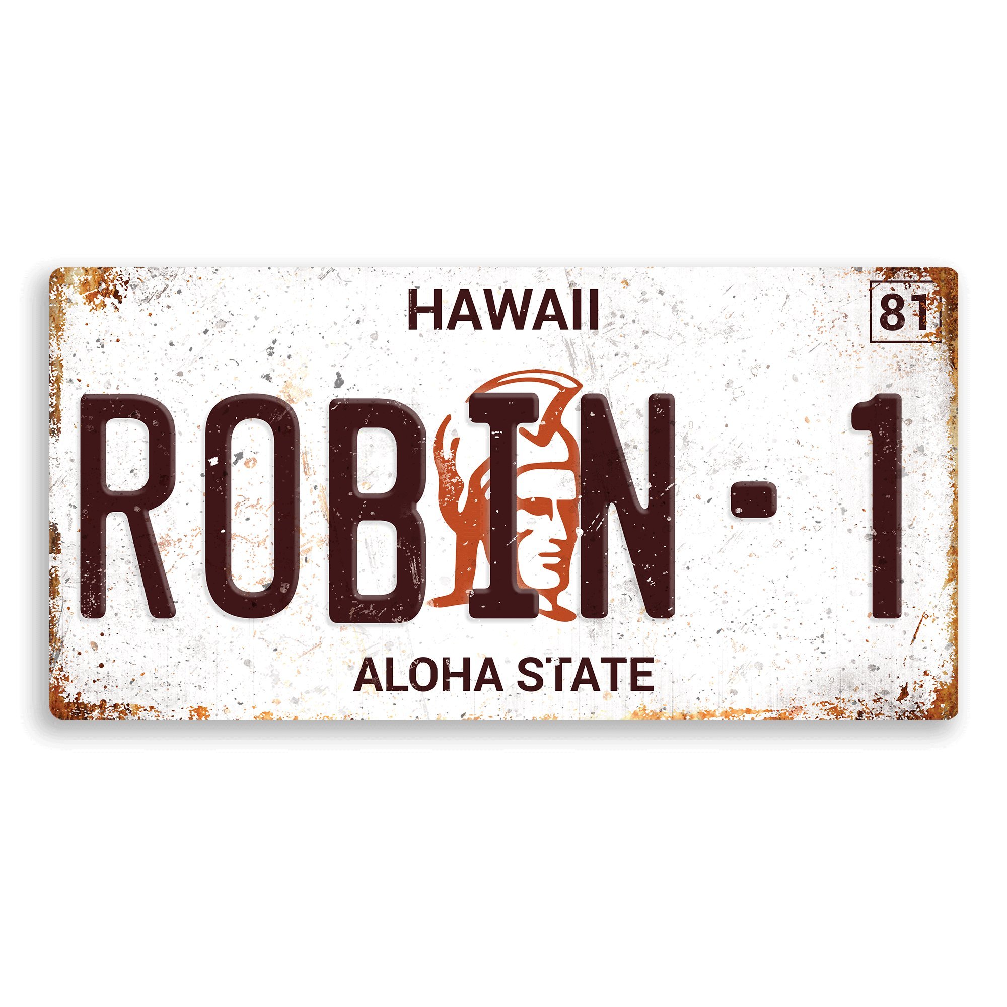 | Wtf | Magnum P.i Wtf | Famous Movie Number Plates – “Robin-1” | Sticky-Pads - Metal Wall Sign Plaque Custom Name