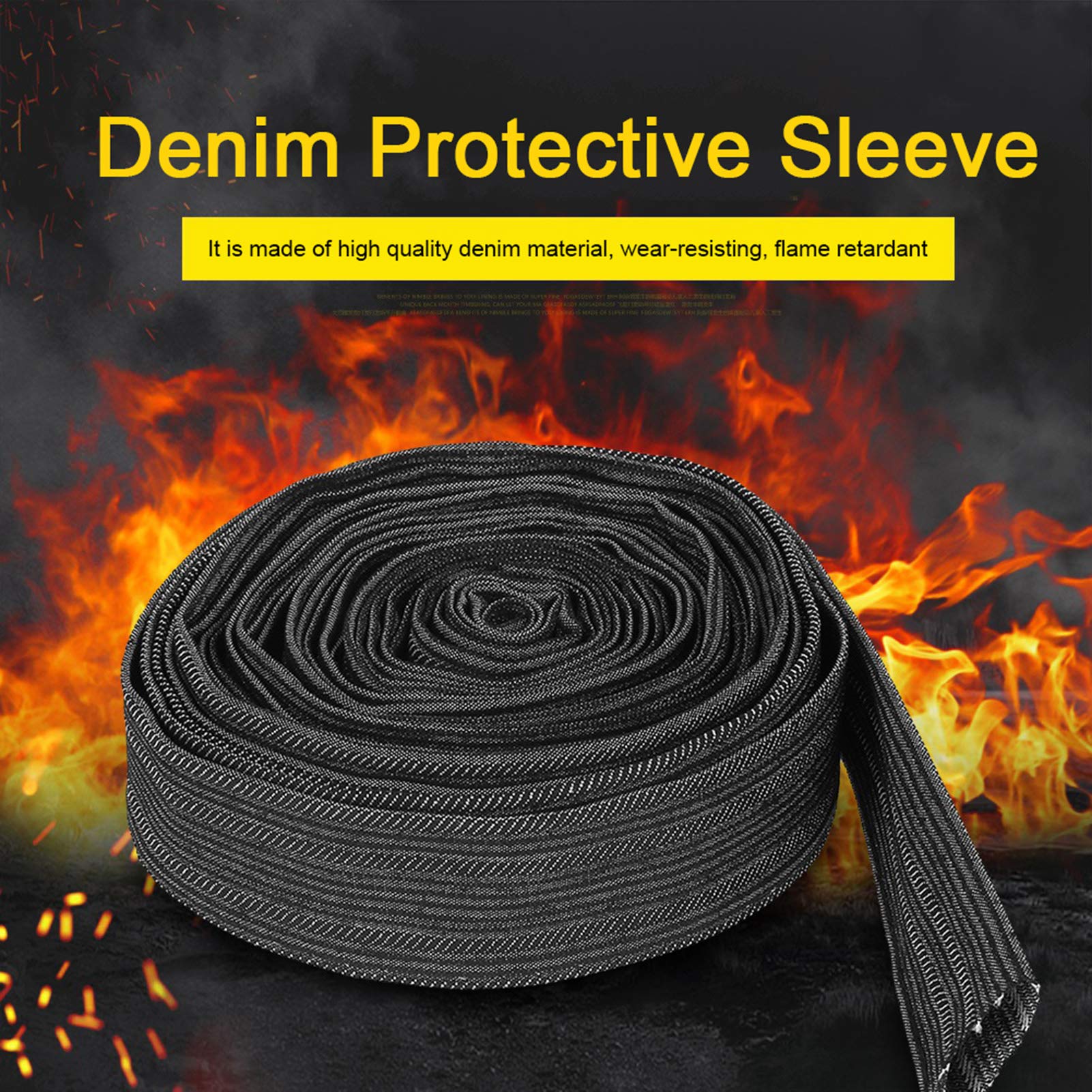TIG Torch Cover, Hydraulic Hose Wrap 7.5M Denim Protective Case Sheath