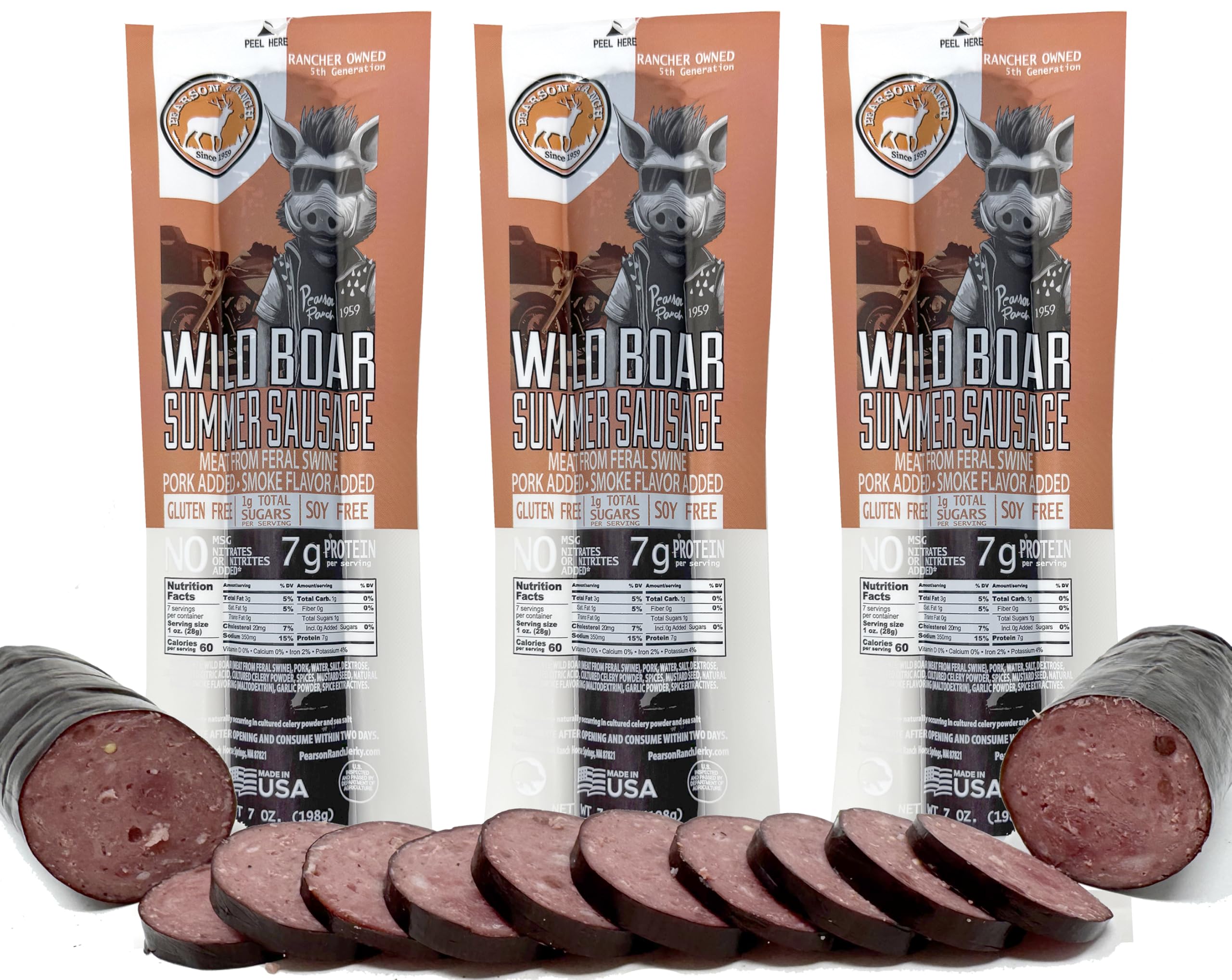 Amazon.com: PEARSON RANCH Wild Boar Summer Sausage, Exotic Meat