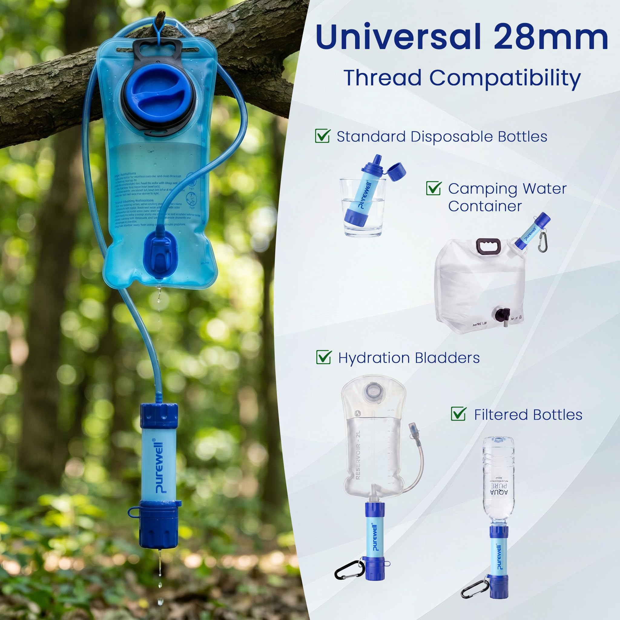Purewell Filtre à eau d'extérieur portable