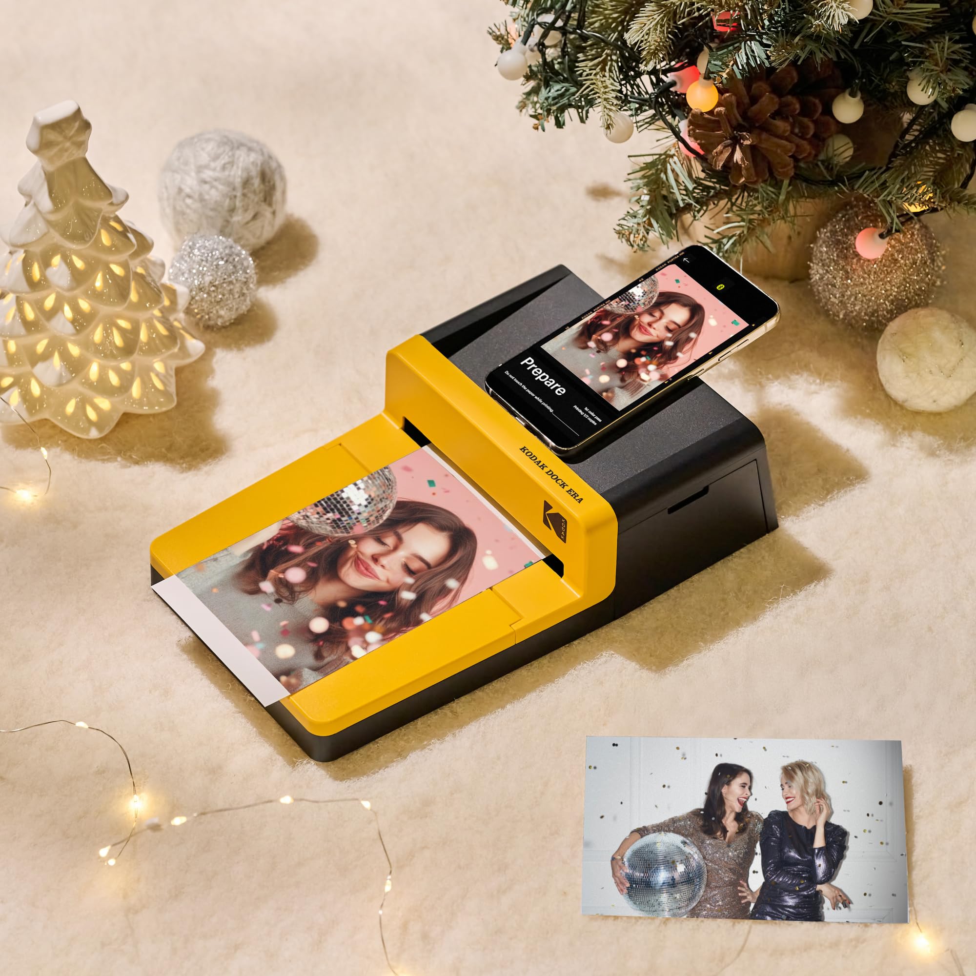 KODAK Dock Era Impresora Fotográfica de Escritorio 10 x 15 cm, 10 Hojas, Impresora para Smartphone con Base Dock & Bluetooth para iPhone & Android, Impresión Instantánea en Color, Sublimación 4PASS