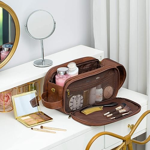 Miniatura 5 de Elviros - Bolsa para artículos de aseo personal para hombre, resistente al agua, organizador de artículos de aseo personal para viajes largos, de