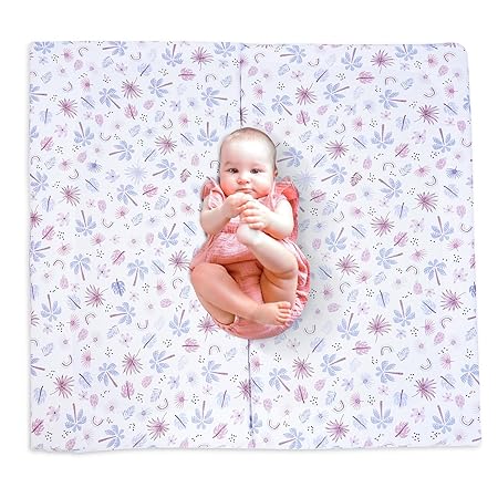 TwinKido Super Soft Premium Latex Play Mat With Waterproof Cover For Babies, Toddlers, Infants, Play & Tummy Time (80 X 57 Inches) Safely Padded, Non-Toxic, Washable (Tropical Plants),1 Count