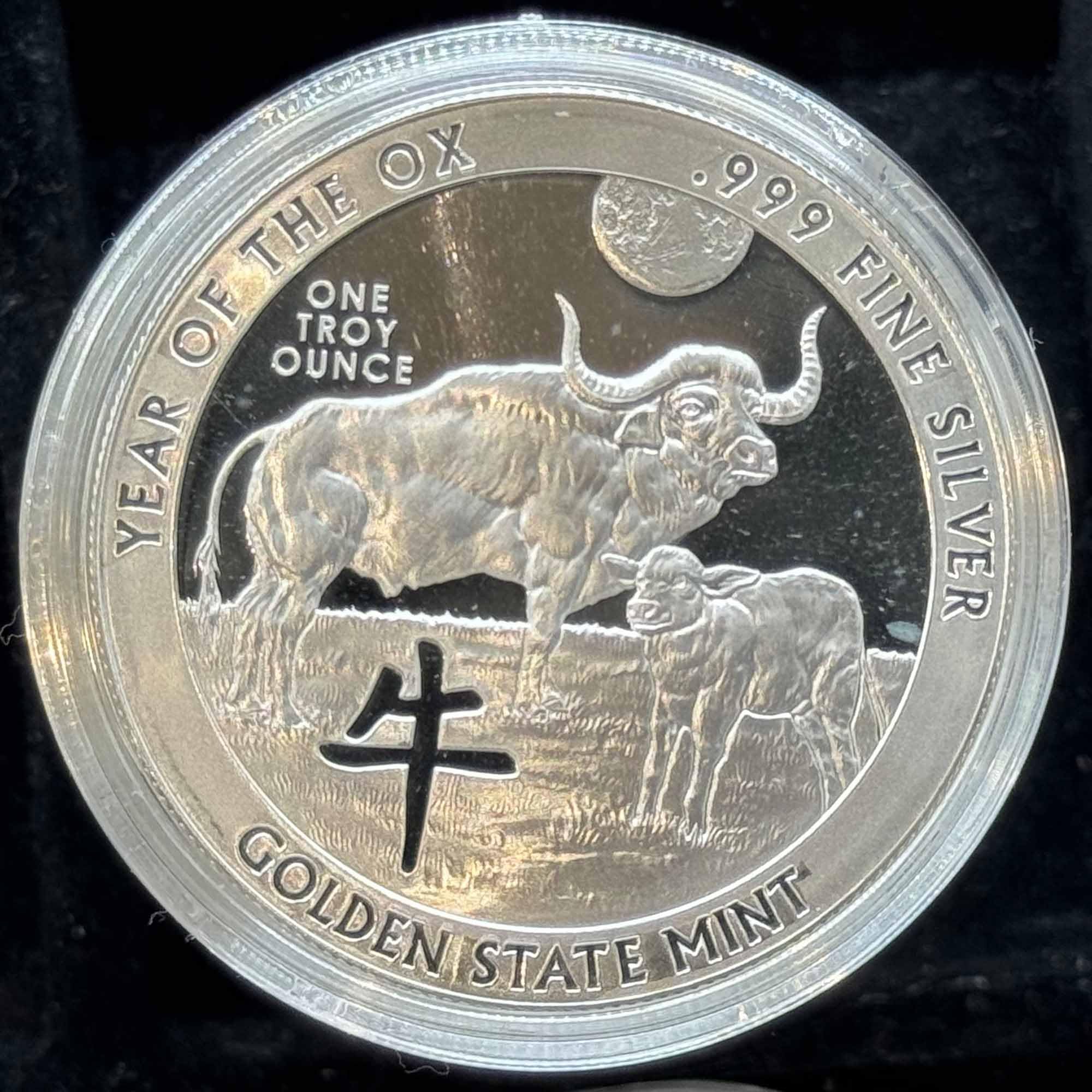 Generic 1 oz Silver .999 Year of the OX Zodiac Horoscope Calander in capsule display