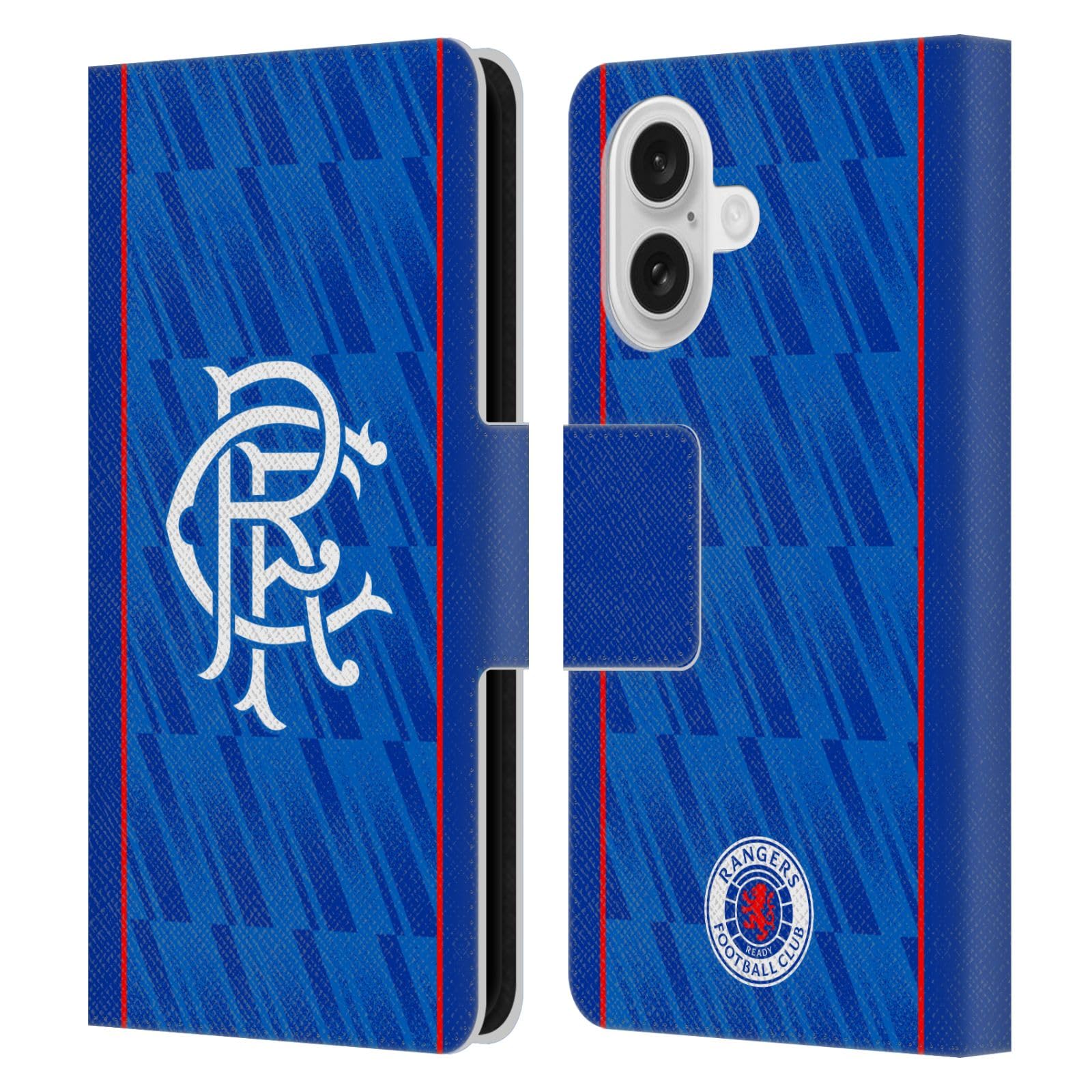 Head Case Designs Officially Licensed Rangers FC Home 2024/25 Kit Leather Book Wallet Case Cover Compatible With Apple iPhone 16