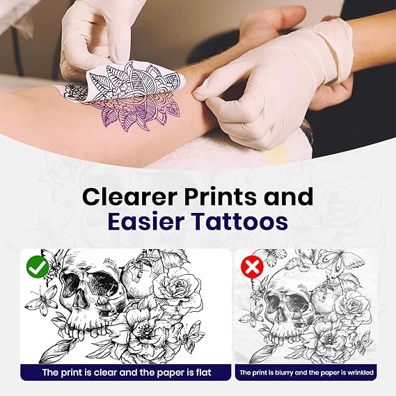 2026 Newly Upgraded Tattoo Stencil Printer Machine,for Tattoo Artists&Beginners,Thermal Portable Wireless Bluetooth Printer,with Transfer Paper and Thermal Paper,Compatible with Phone&PC (Black)