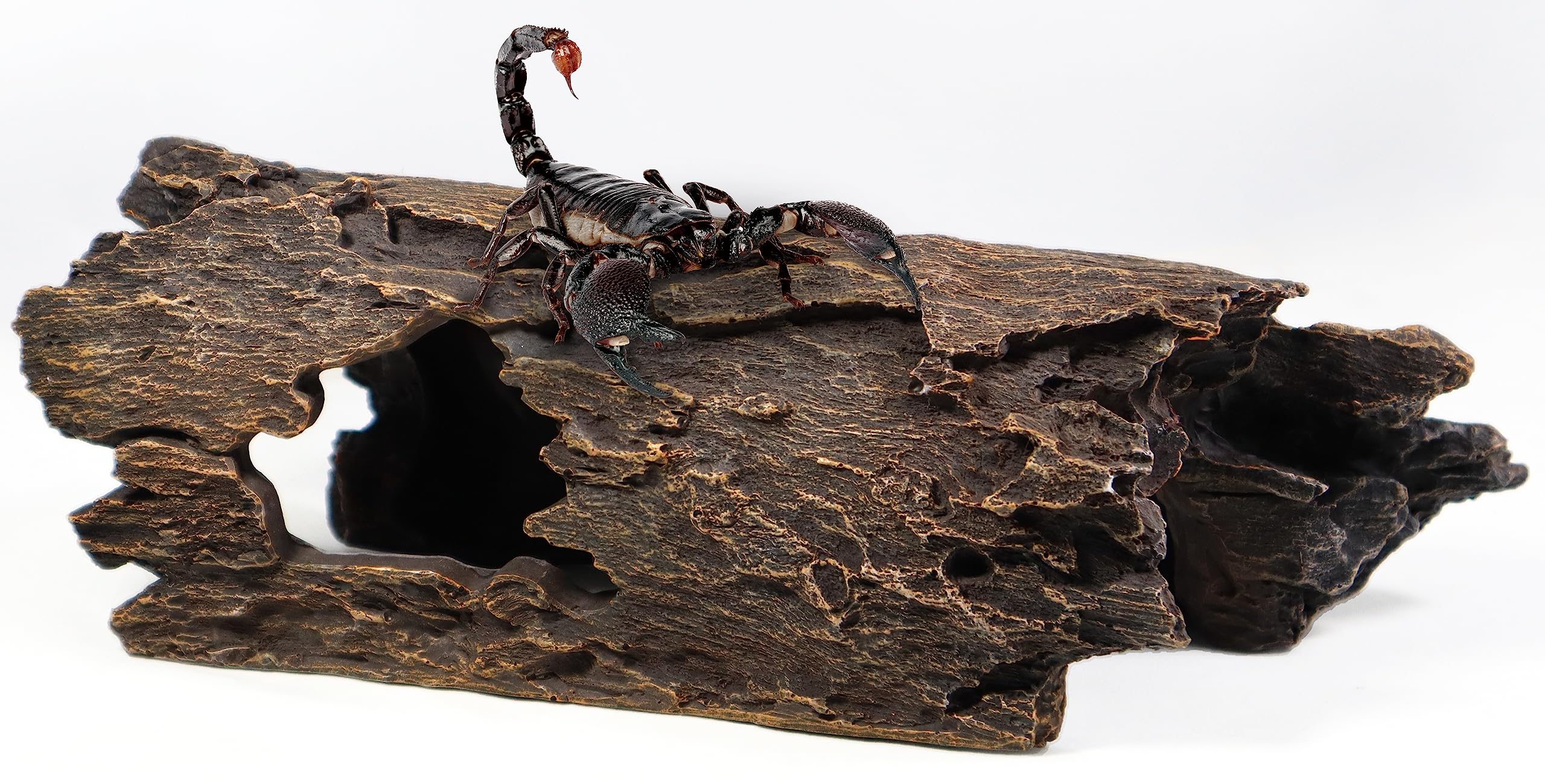 Fish Tank Decorations - Large Aquarium Decorations Air Bubbler Tree Fish House for Betta Hideout Caves Buddha Decor Temple Ruins Arched Betta Fish Accessories Reptile House Shelter Decor (Wood A-L)