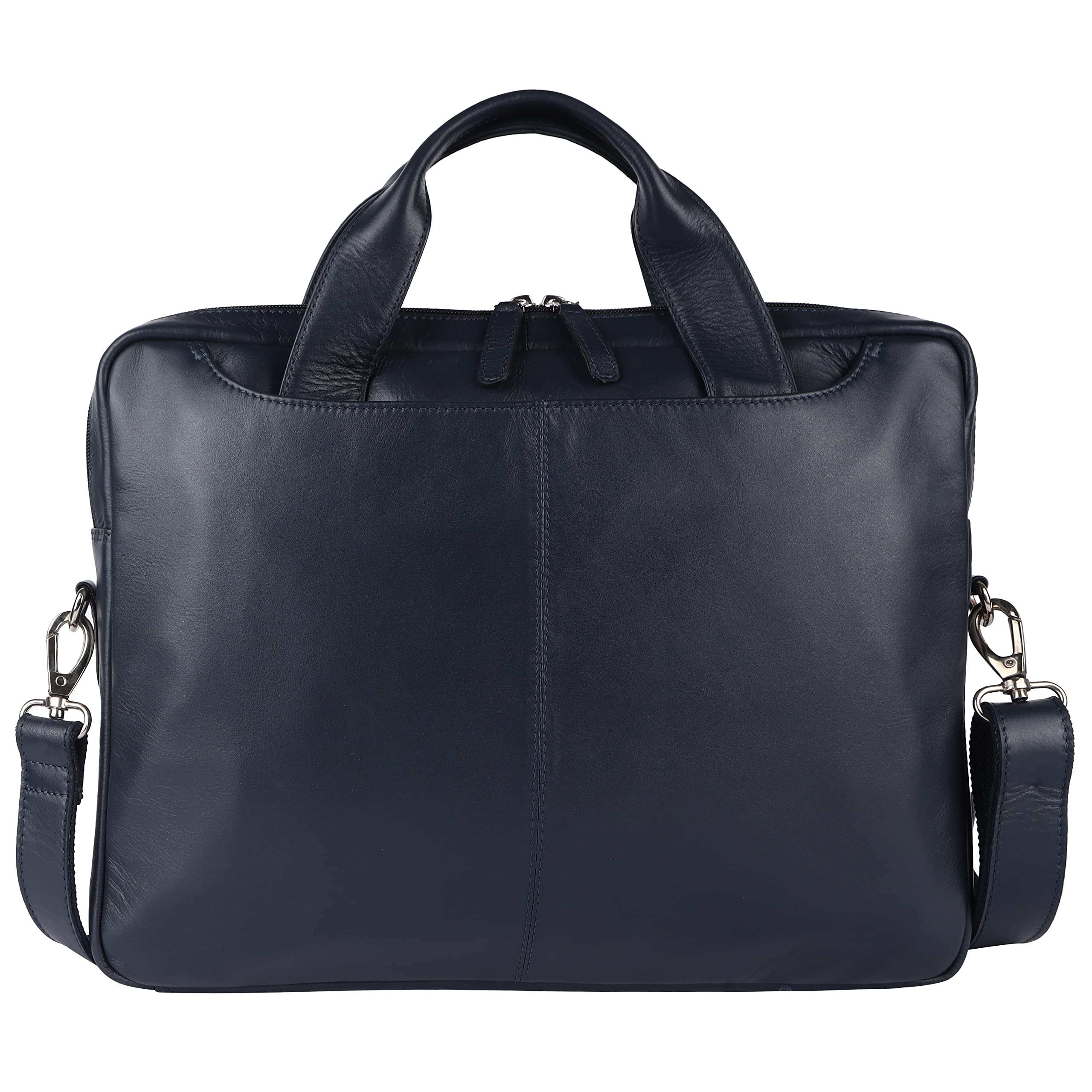 cignam kart Genuine Leather Laptop Bag for Men - Office Bag, Fits all Laptop/MacBook - Laptop Messenger Bags/Leather Bag for Men with Adjustable Shoulder StrapI Navy Blue