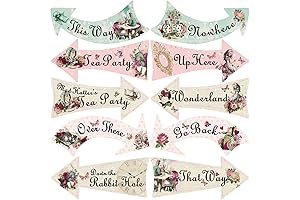 Truly Alice Arrow Hanging Signs Cutouts for Tea Party Decoration 10 Pcs