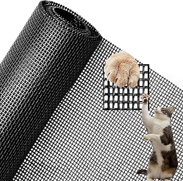 Pet Proof Window Screen Replacement Adjustable Thicken Charcoal Fiberglass Screen Mesh Dog Cat Net for Patio Porch Sliding Door 48"*100"