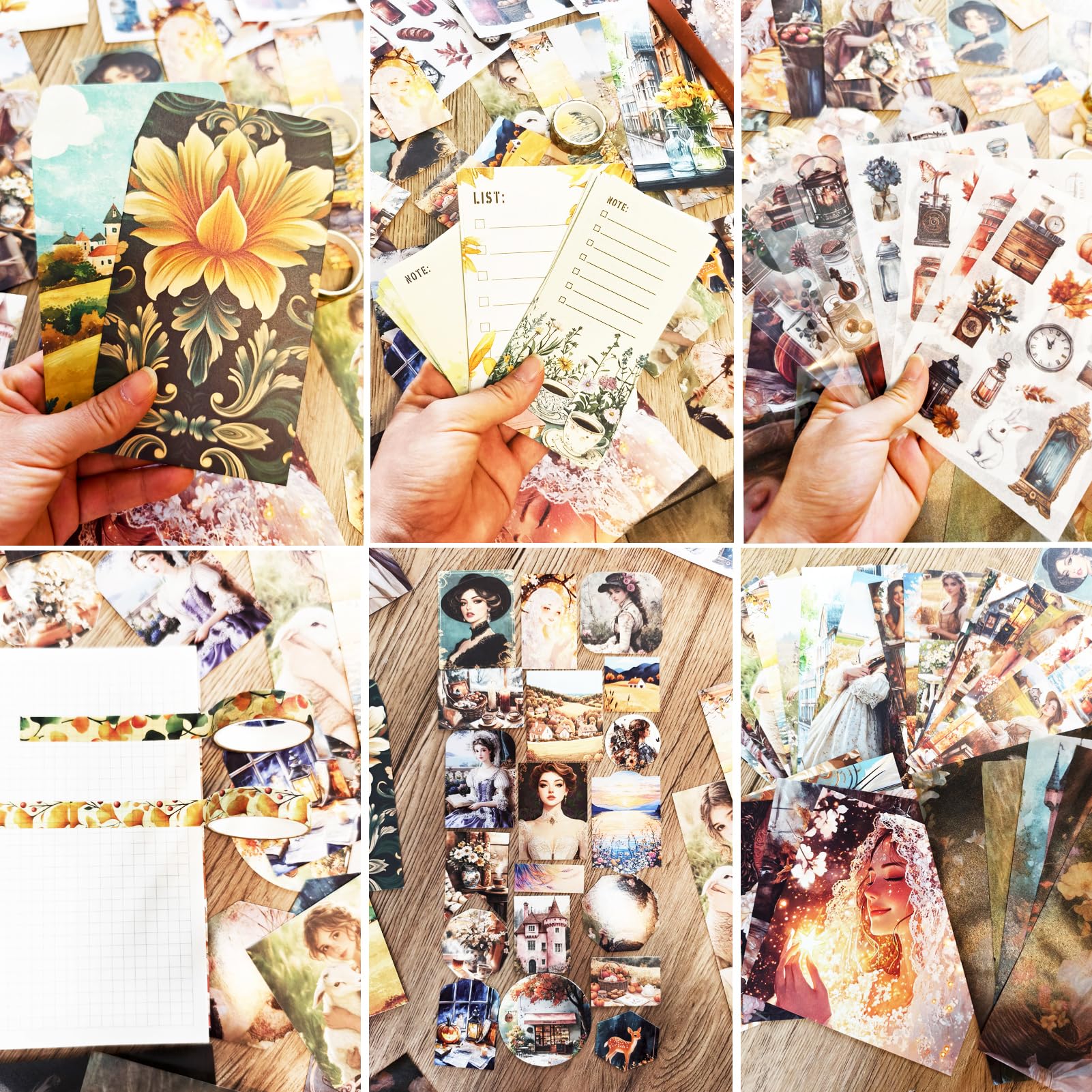 Zestaw akcesoriów do scrapbookingu, zestaw do scrapbookingu estetyczny zestaw do scrapbookingu dla osób w stylu vintage artykuły do pamiętnika śmieci z papierem do scrapbookingu naklejki do