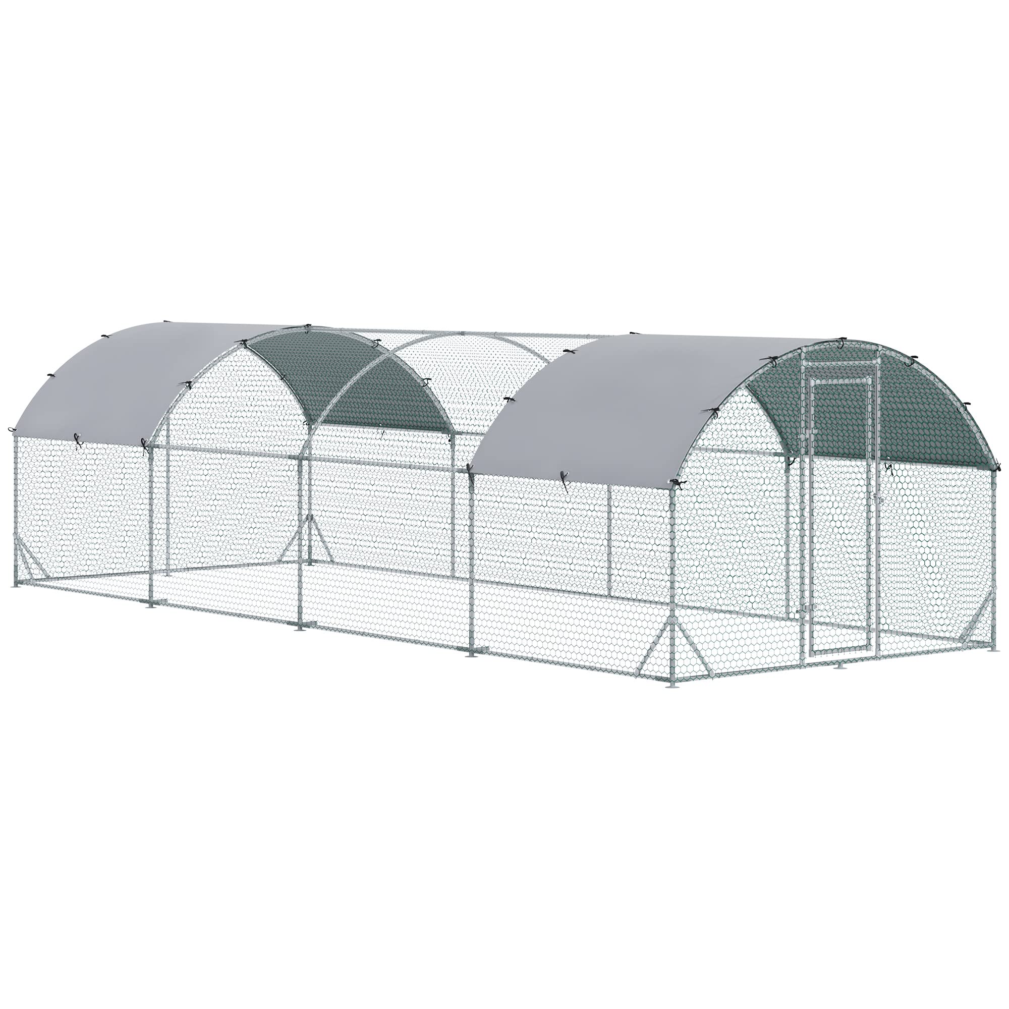 Buy PawHut Large Chicken Coop Metal Chicken Run with Waterproof and
